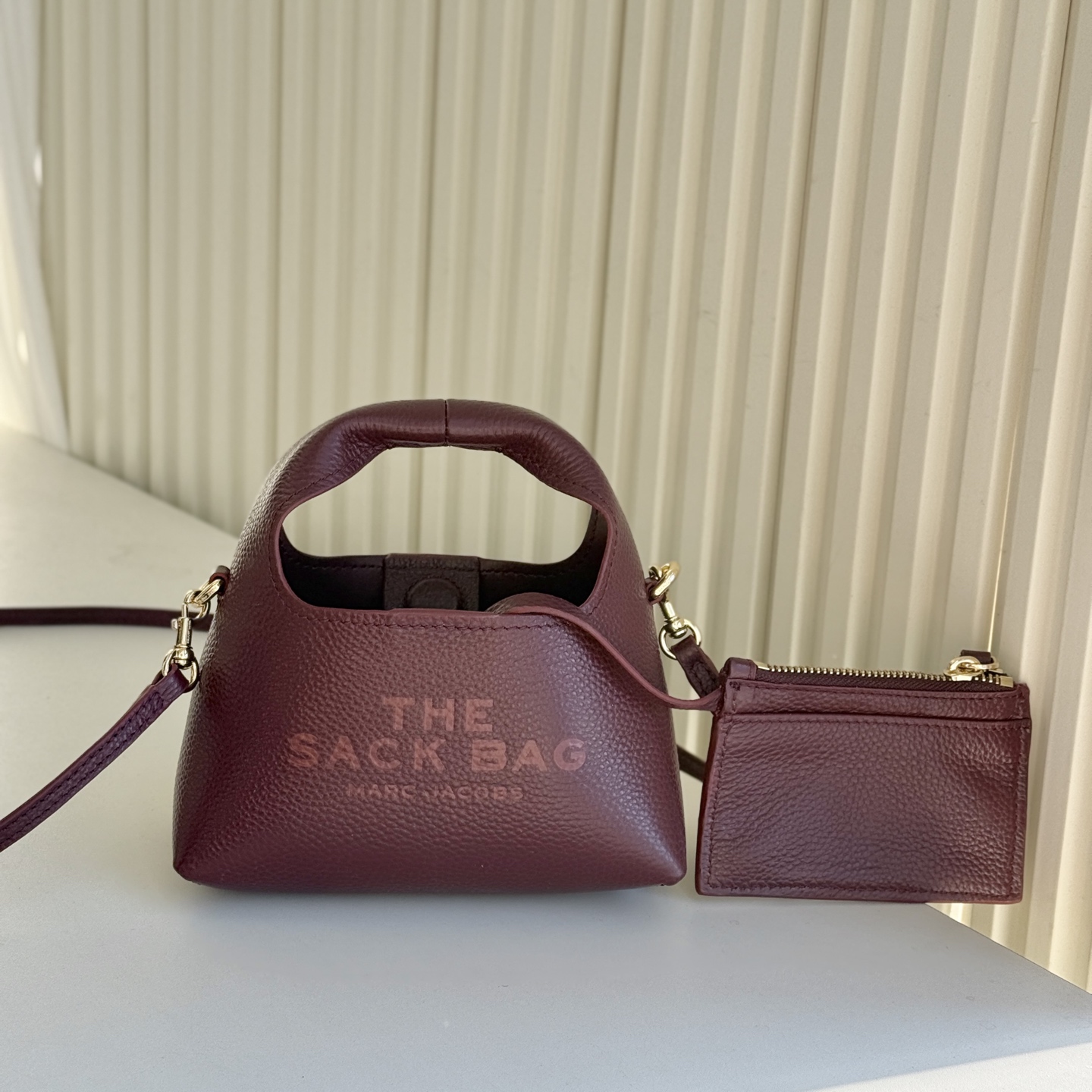Marc Jacobs MARC JACOBS/莫杰 SACK 迷你 荔枝纹牛皮斜挎包 手拿包 3色