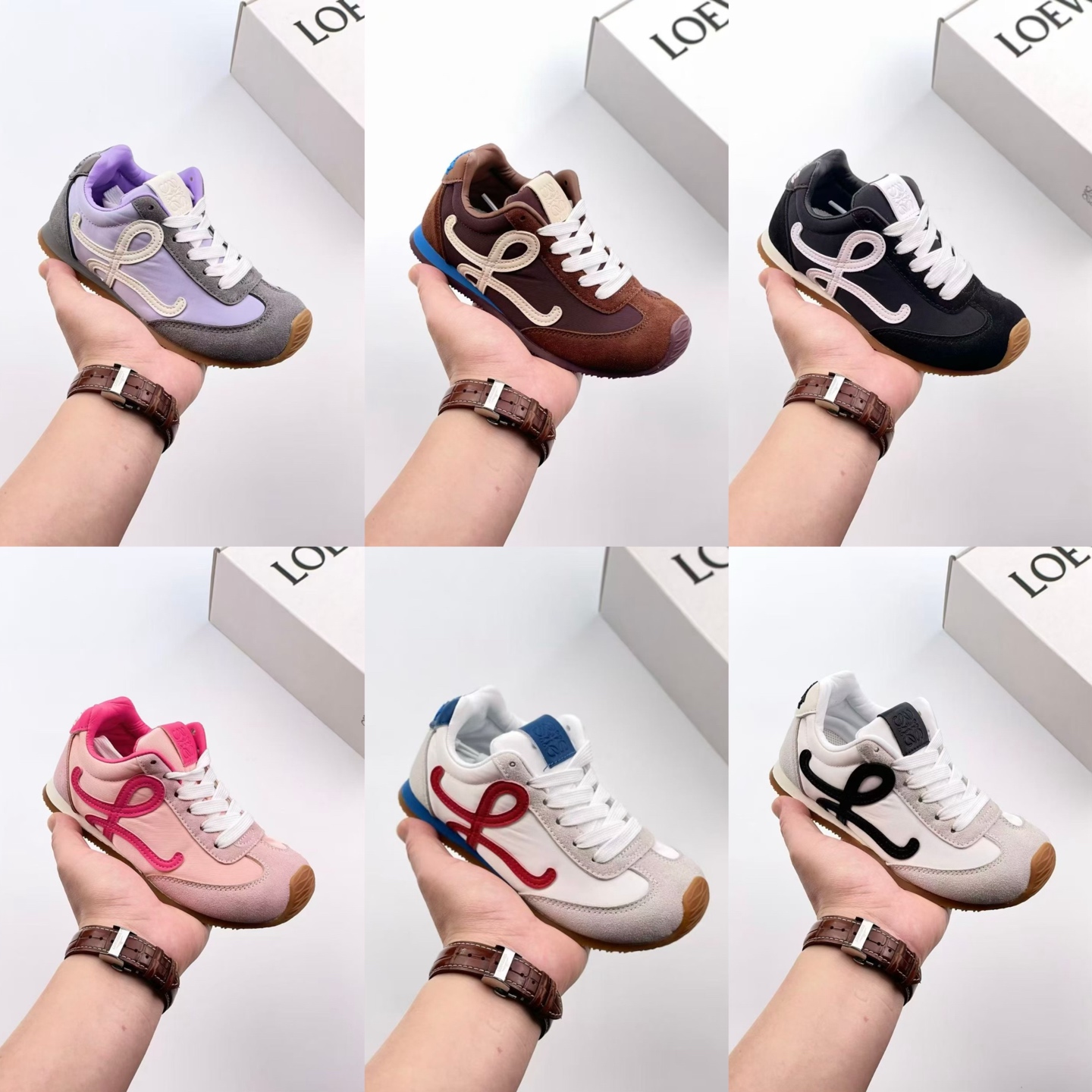 🈴官方原版一比一开模！ LOEWE罗意威阿甘德训鞋网红款真皮芭蕾拼色儿童运动鞋童鞋 王一博杨幂明星款欧洲站系男女童百搭跑步鞋户外炸街童鞋 尺码：26-37码-选品中心