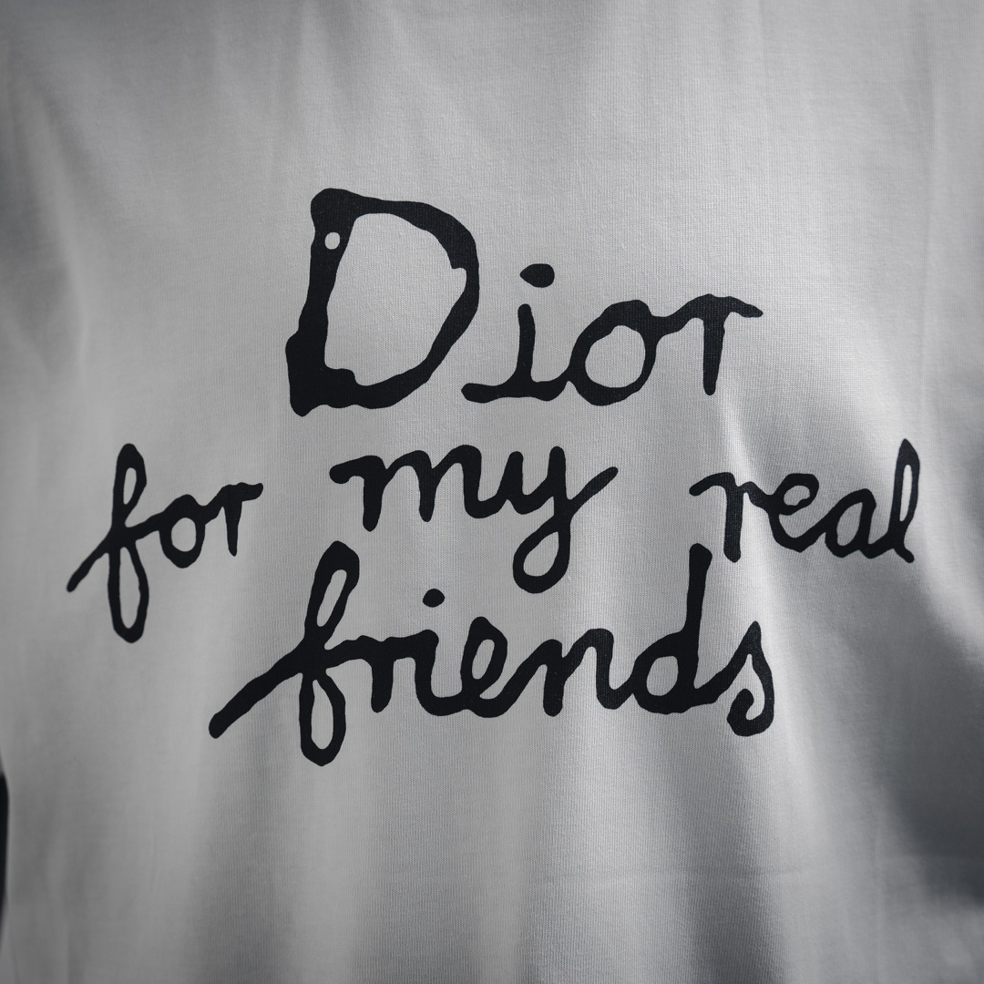 Dior/迪奥And Hylton Nel联名 标语字母logo圆领短袖T恤 白色/黑色