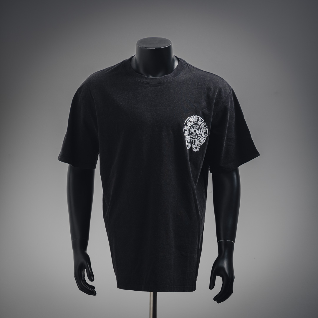 Chrome hearts CH/克罗心25ss水洗做旧梵文十字架圆领短袖T恤