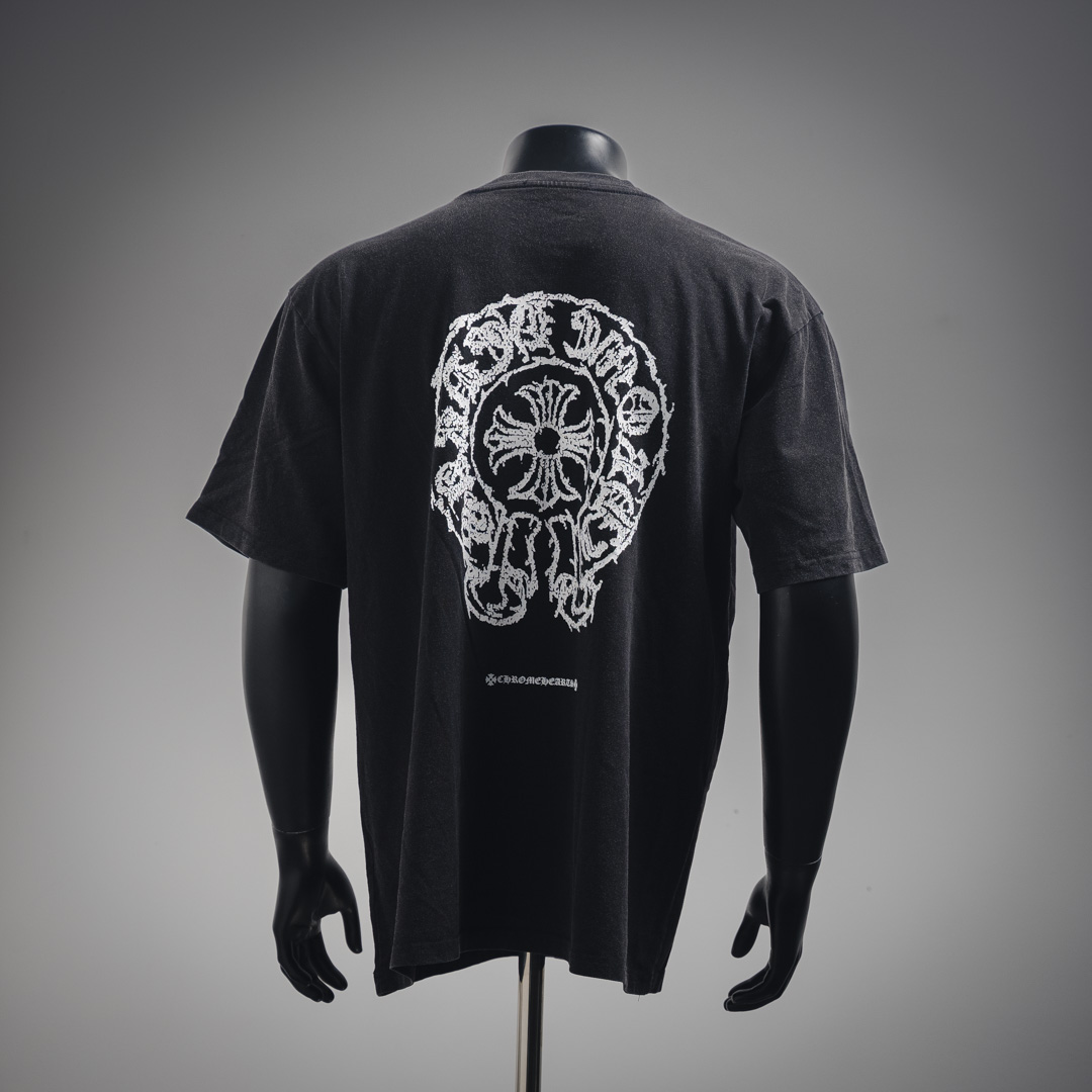 Chrome hearts CH/克罗心25ss水洗做旧梵文十字架圆领短袖T恤