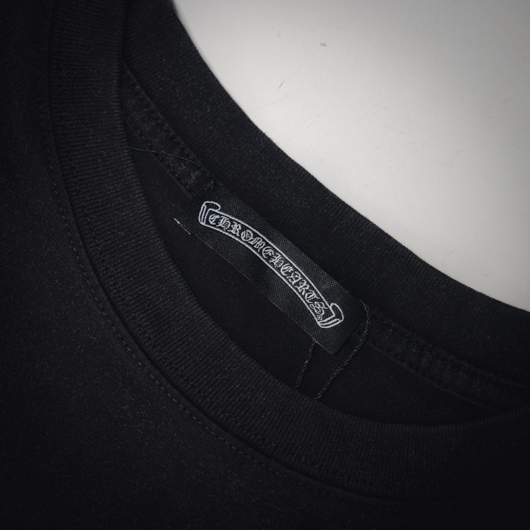 Chrome hearts CH/克罗心25ss水洗做旧梵文十字架圆领短袖T恤