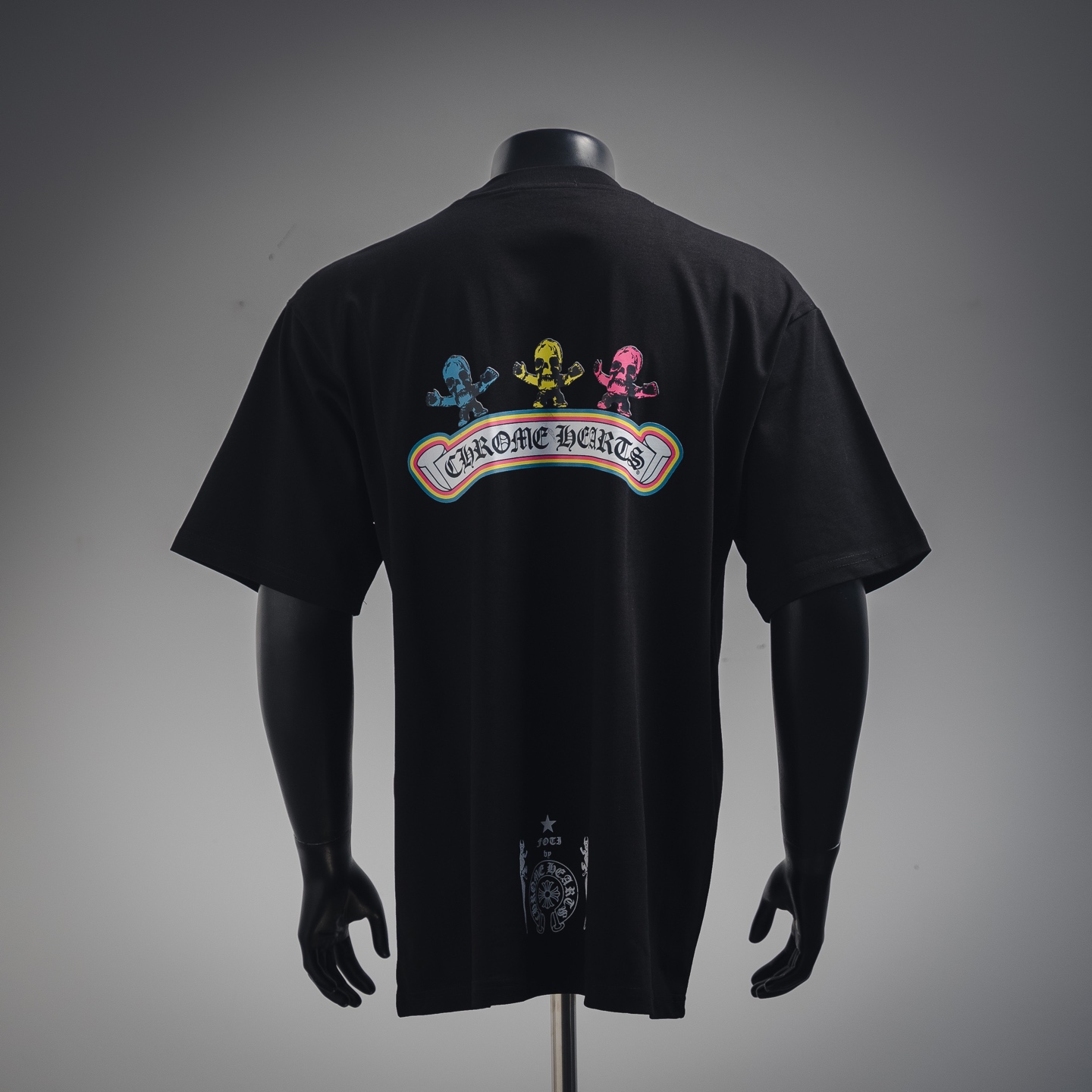 Chrome hearts CH/克罗心25ss骷髅头前后印花logo圆领短袖T恤