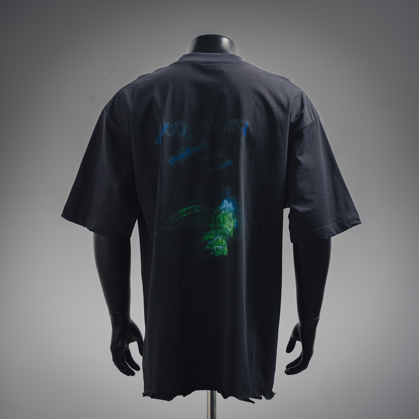Balenciaga巴黎世家BLCG25ss水洗手工割破幻影涂鸦短袖T恤