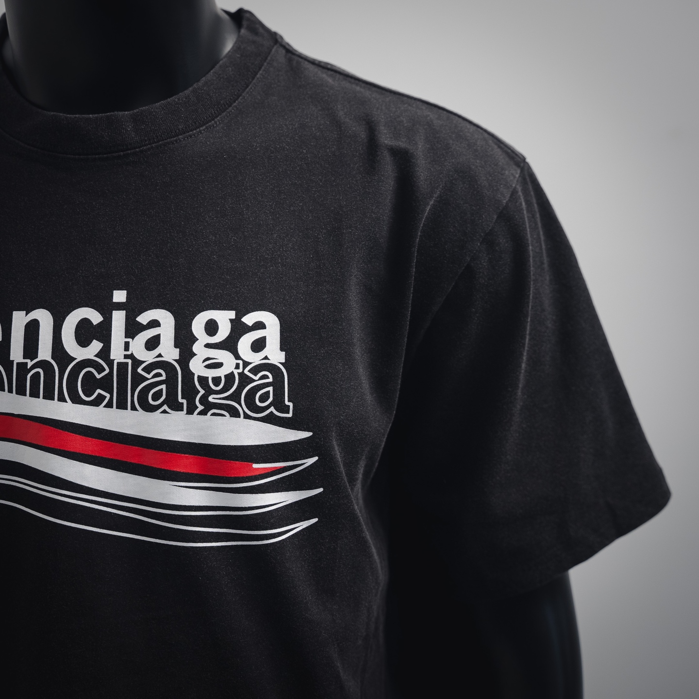 Balenciaga 巴黎世家 BLCG 25SS 波浪纹可乐印花短袖T恤