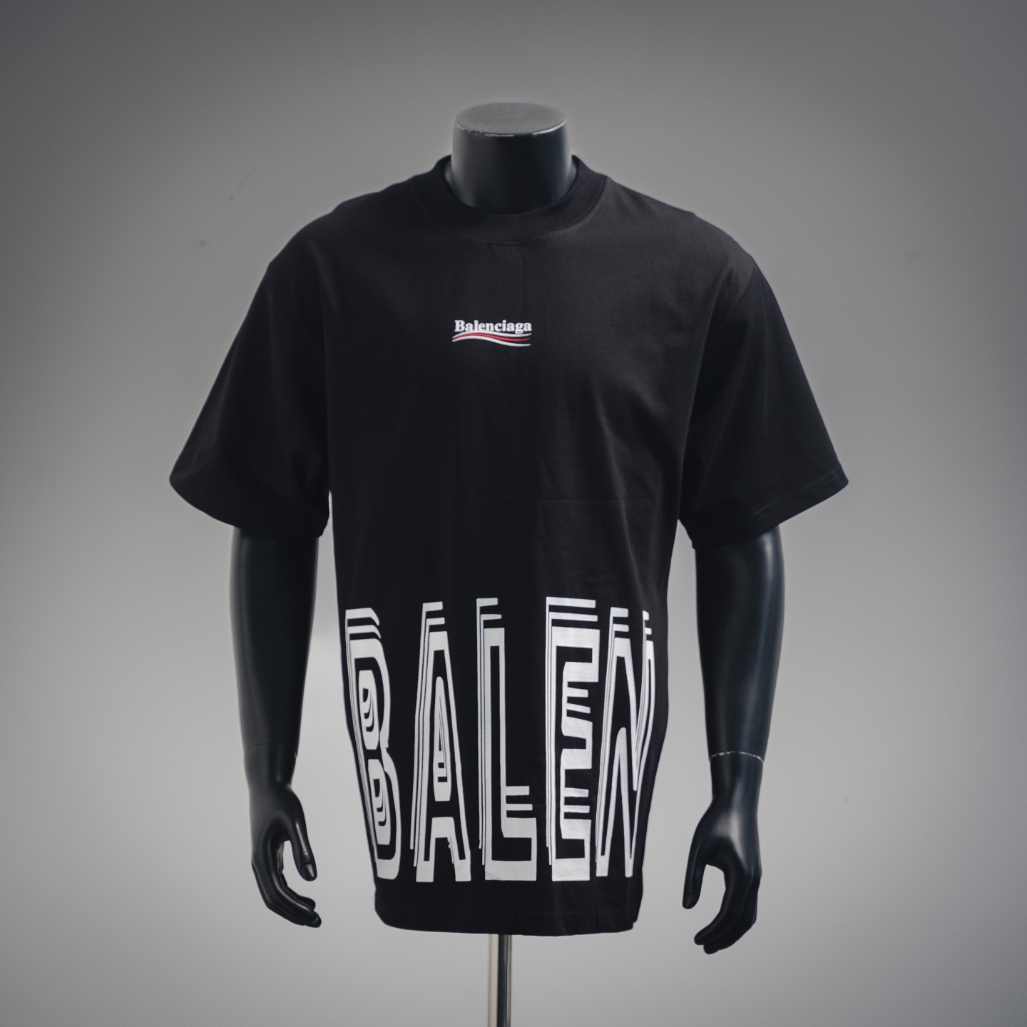 Balenciaga 巴黎世家 BLCG 25ss波浪纹可乐重叠大logo印花短袖T恤