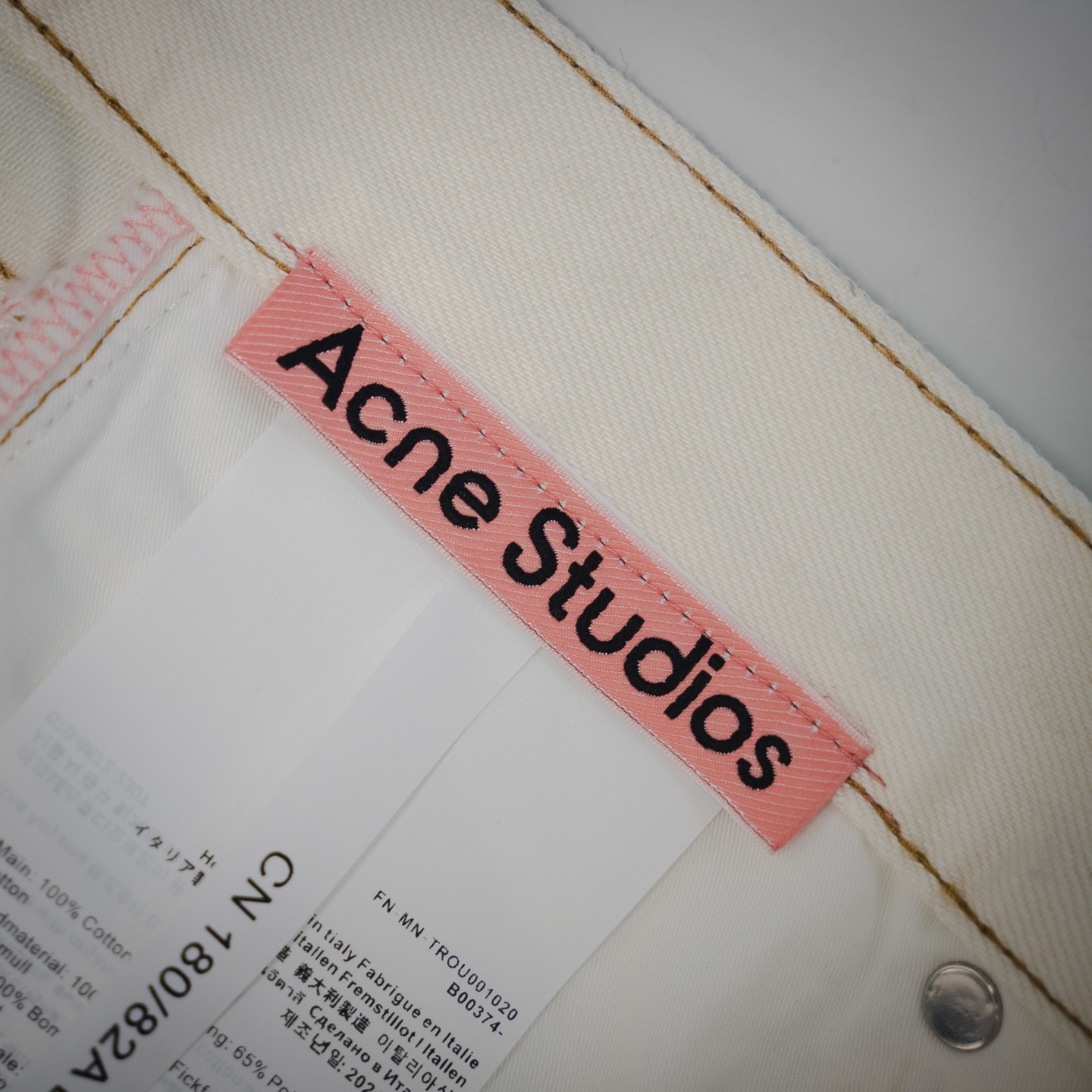 Acnestudios 1981M25ss不规则做旧手工夜光牛仔裤