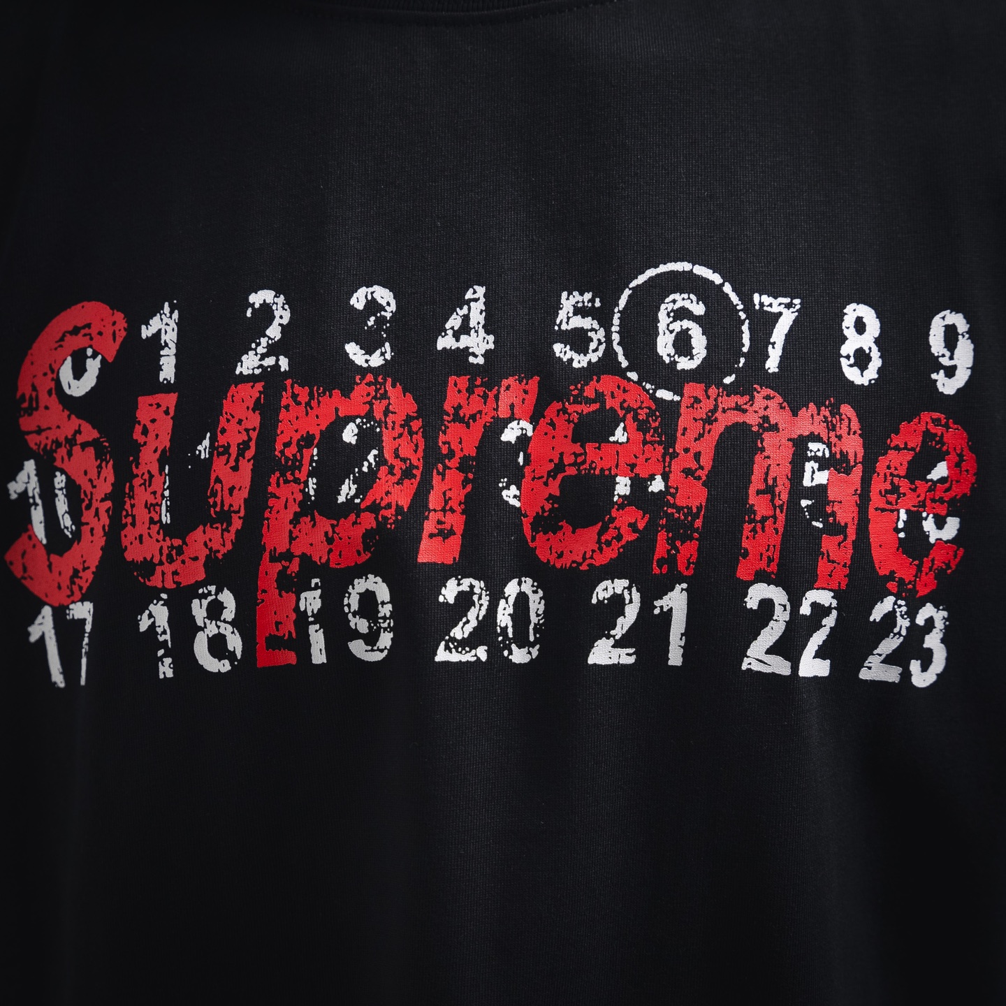 SUPREME X Maison Margiela马吉拉MM6 字母数字破损短袖T恤