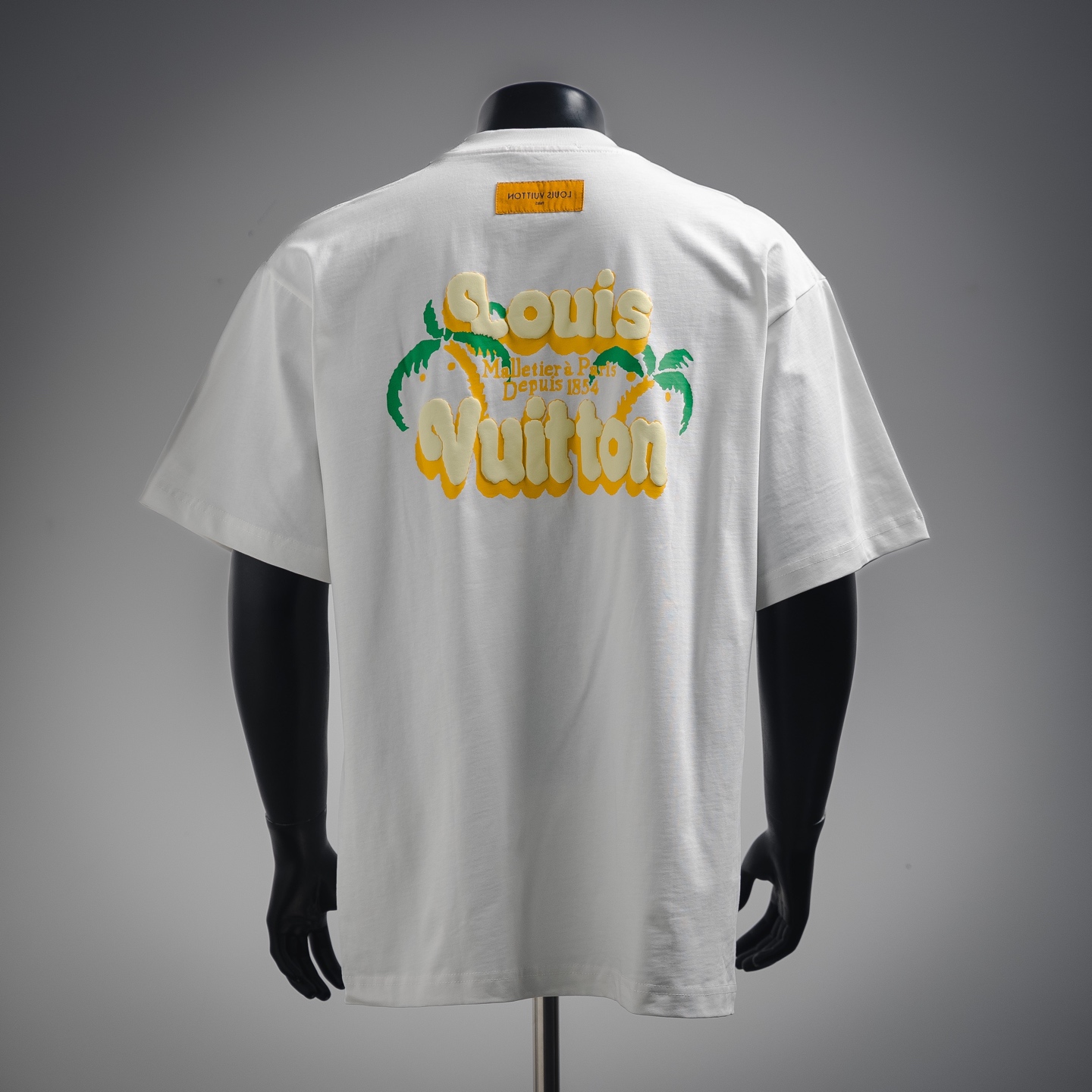 Louis Vuitton/路易威登 25ss 椰树字母logo发泡印花短袖 黑色 白色