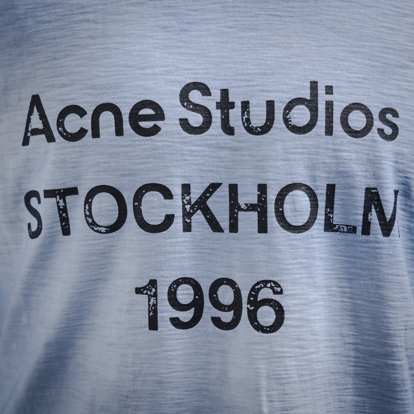 Acne Studios 扎染做旧雾霾蓝1996标语短袖T恤
