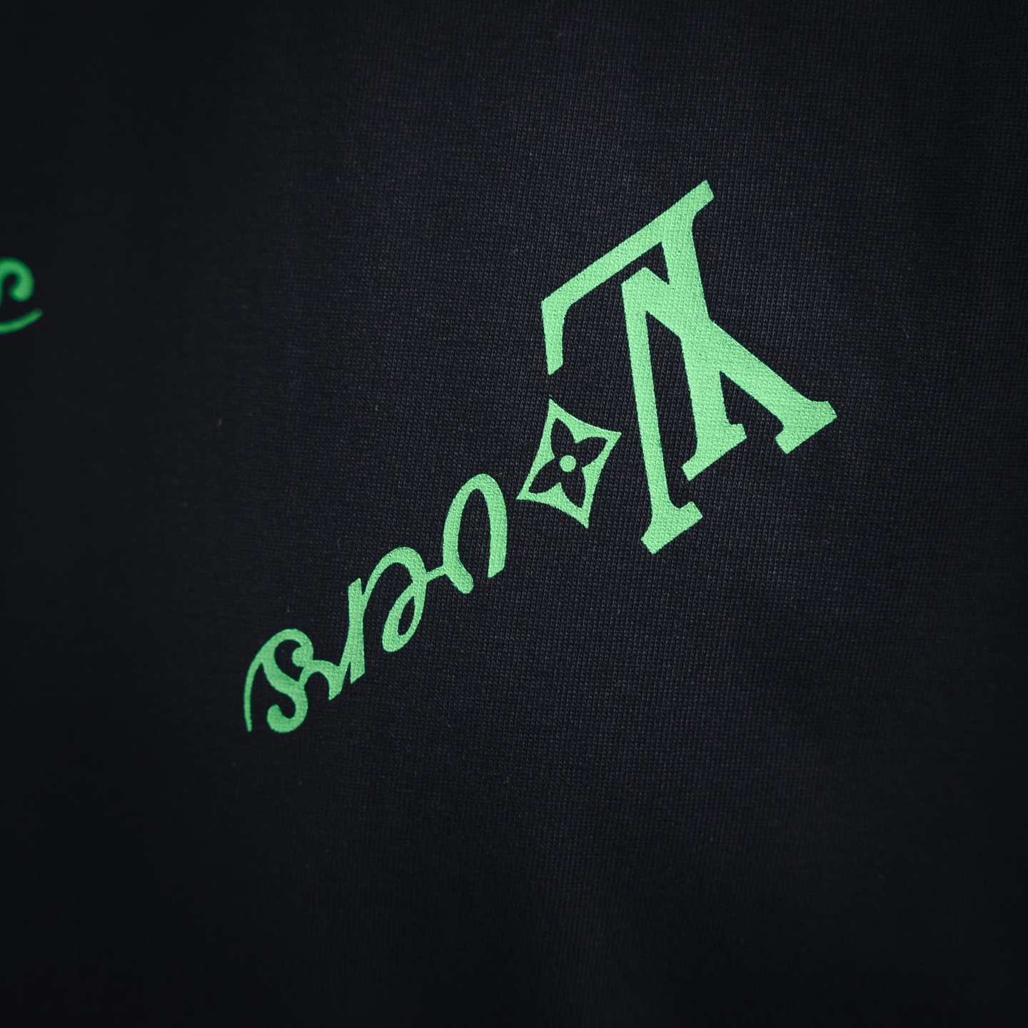 Louis Vuitton/路易威登 2025ss绿色满印logo短袖T恤 黑色 白色