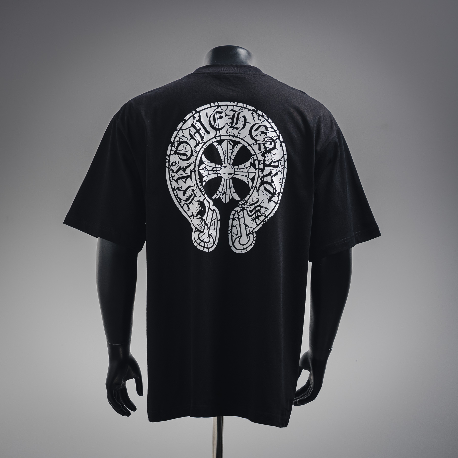 CHROME HEARTS/克罗心CH 后背马蹄裂纹印花短袖T恤