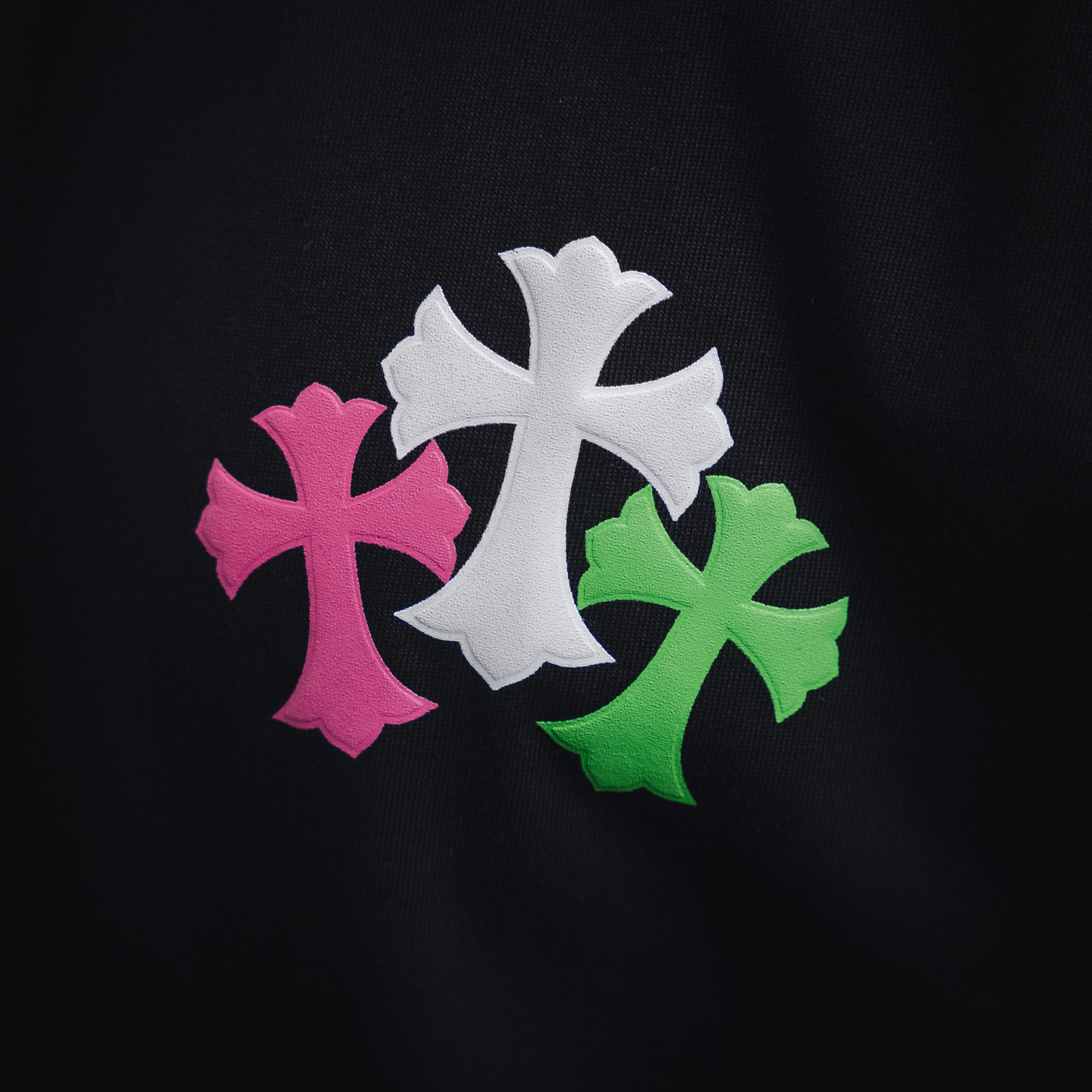 CHROME HEARTS/克罗心CH 七彩十字架短袖T恤