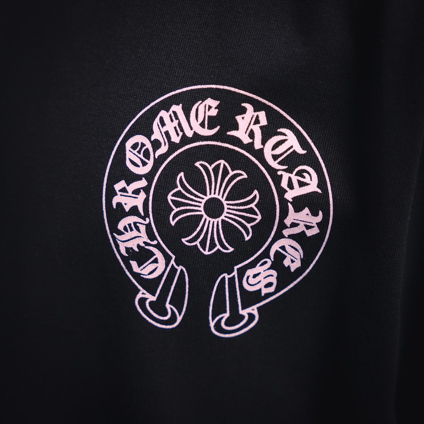CHROME HEARTS/克罗心CH 后背粉色梵文印花短袖T恤