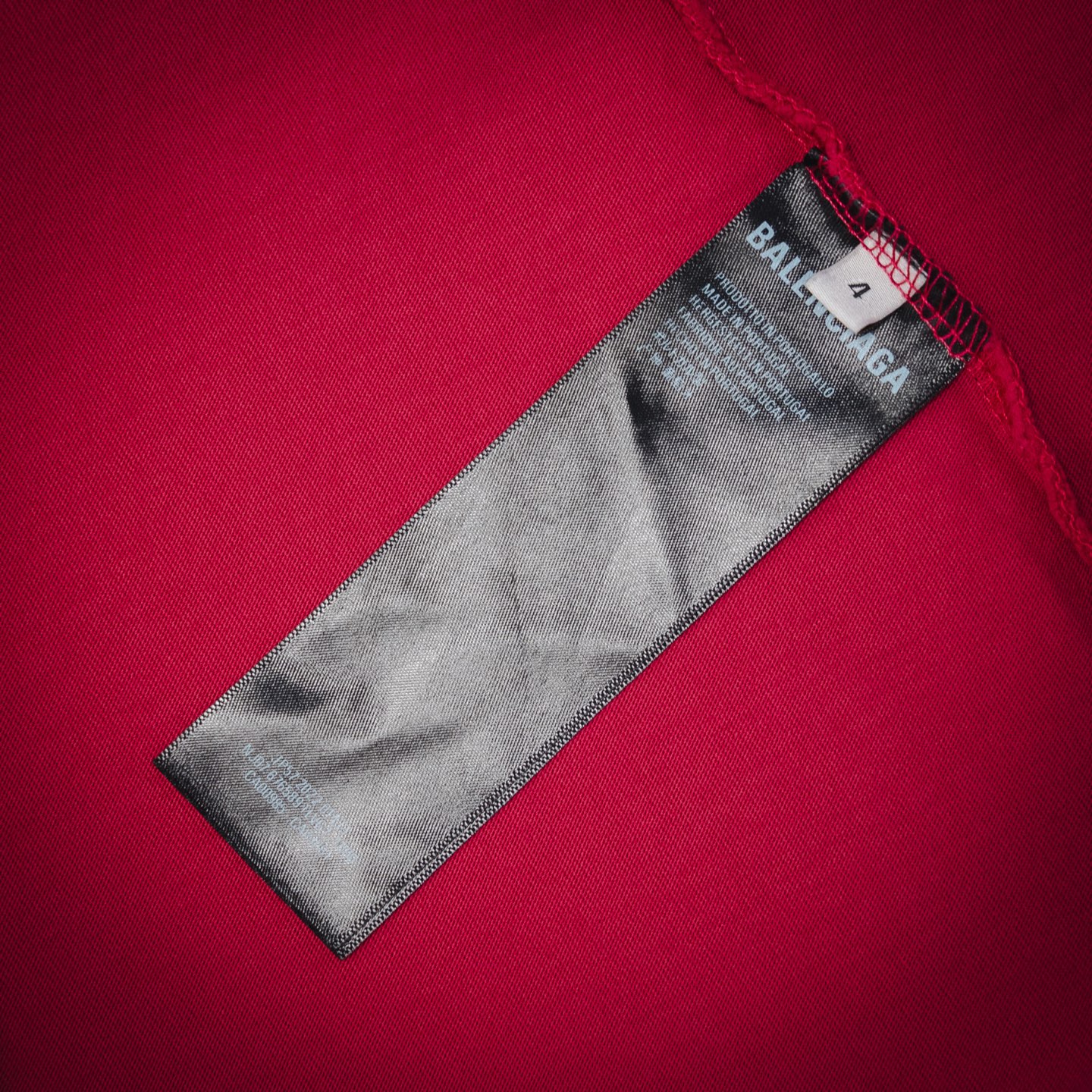 Balenciaga/巴黎世家 25ss 新品树莓红美纹纸胶带短袖