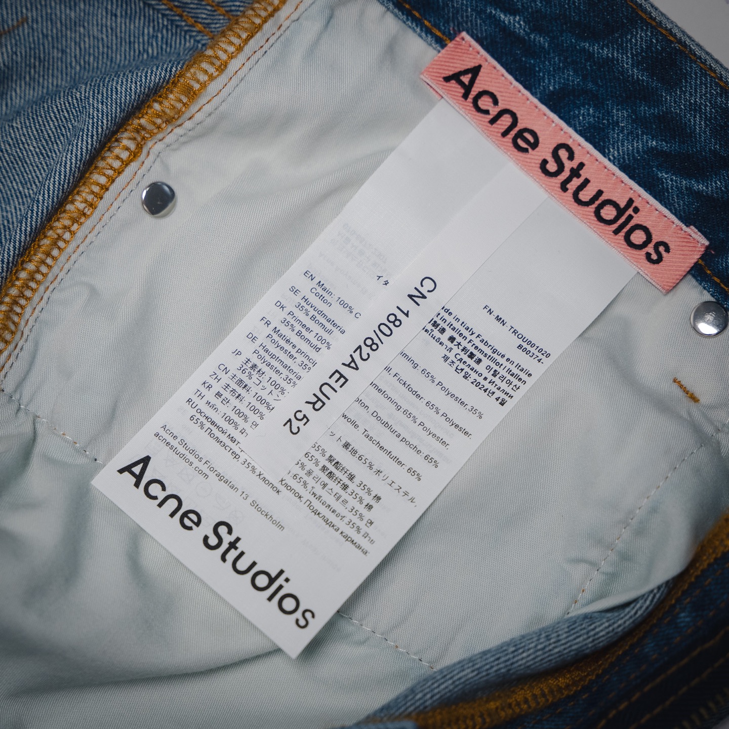 Acne Studios 25ss 水洗做旧破洞牛仔裤 直筒牛仔长裤 显瘦百搭-Chinese UA Cheap High Quatity Brand Clothes Bags handbags Sneakers wholesale wholesaler seller from China Factory suppliers Fashion Clothing Shoes best Quality Beautiful Price Acne Studios 25ss 水洗做旧破洞牛仔裤 直筒牛仔长裤 显瘦百搭