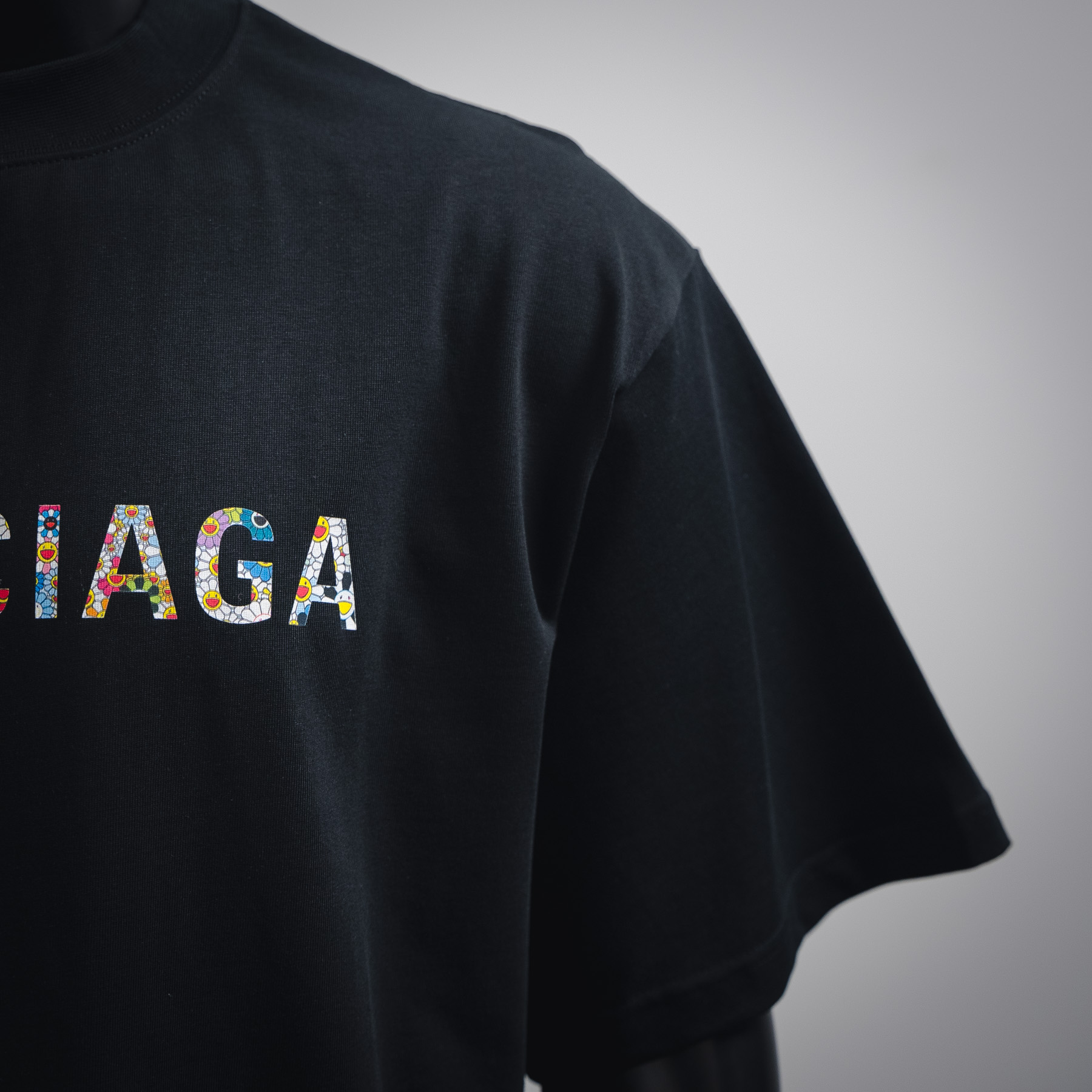 Balenciaga/巴黎世家25ss 太阳花工艺压胶短袖t恤