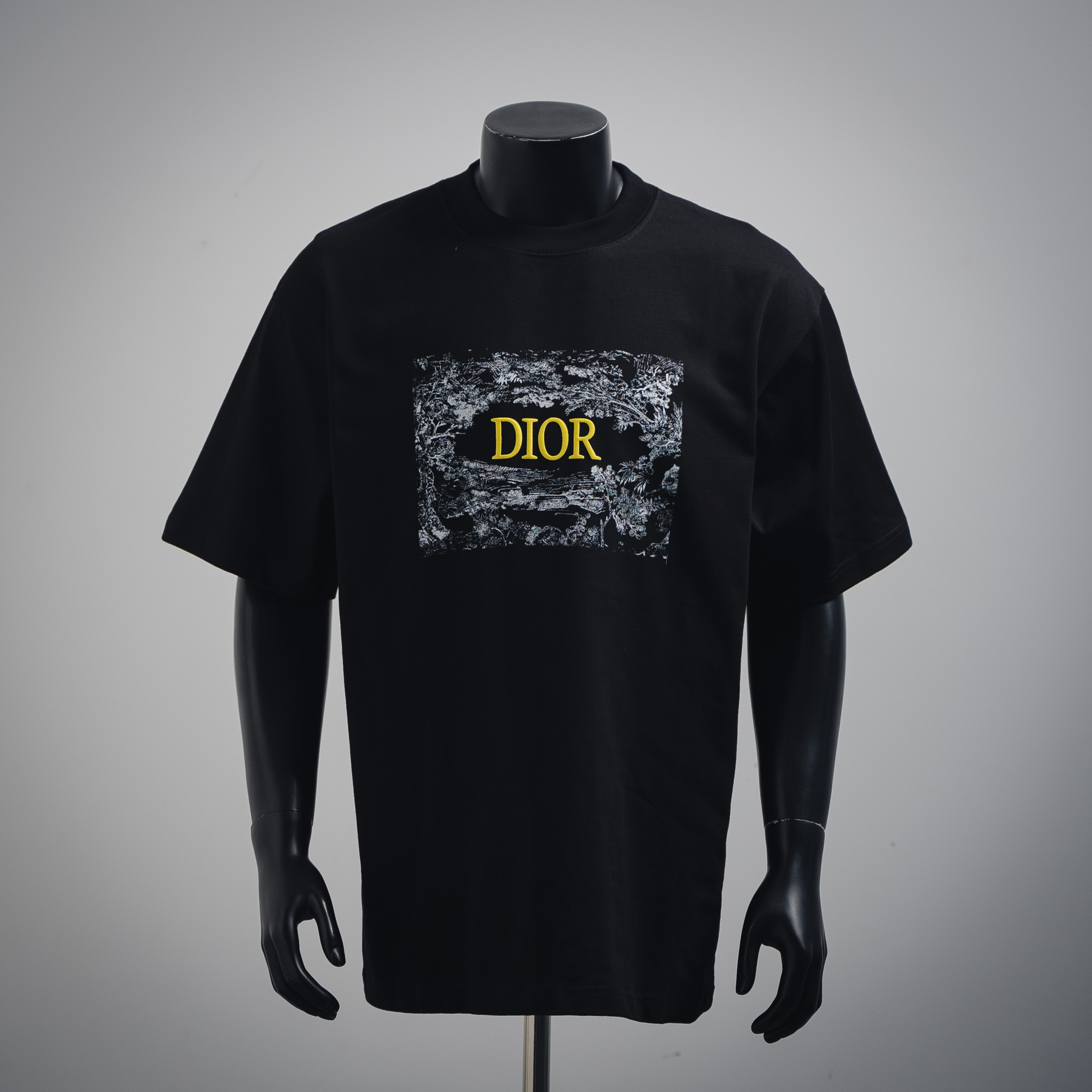 DIOR/迪奥25SS胸前花卉发泡字母logo短袖T恤