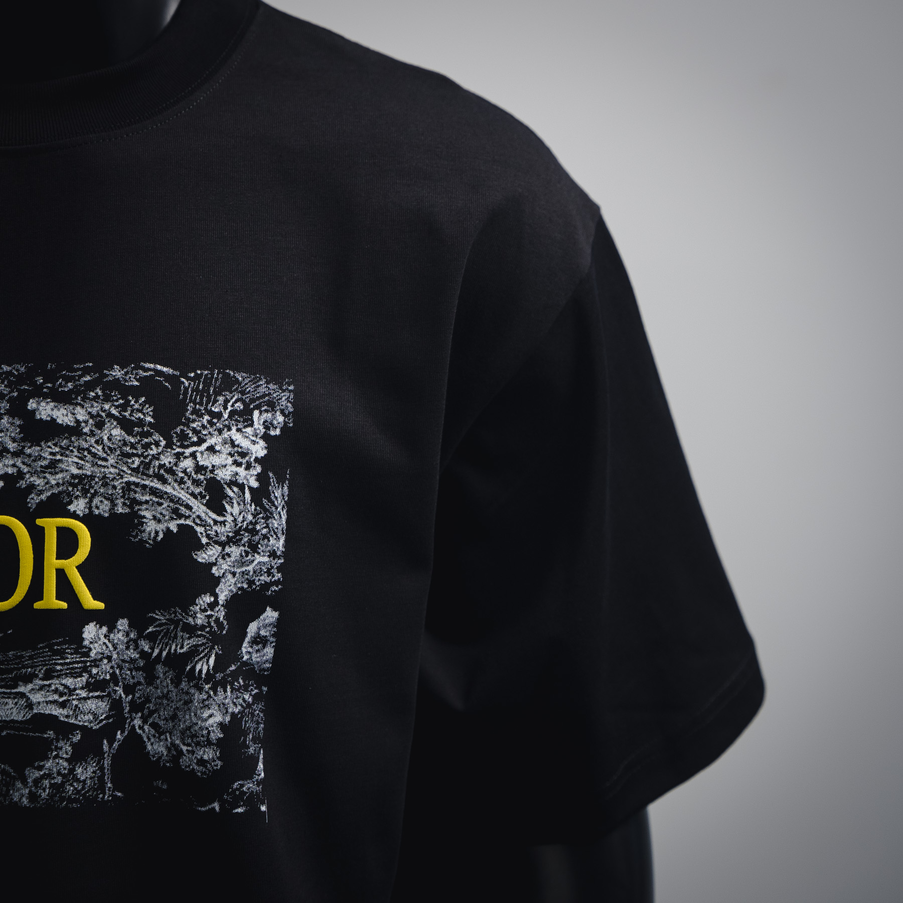 DIOR/迪奥25SS胸前花卉发泡字母logo短袖T恤