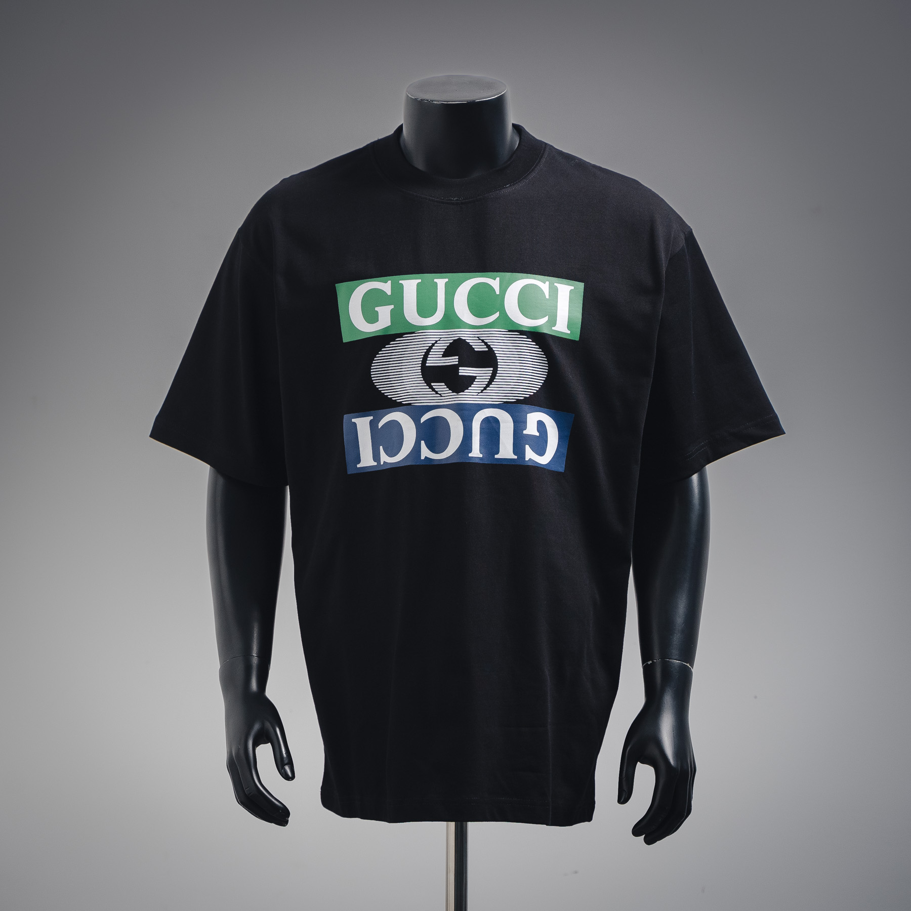 Gucci/古驰2025简约颠倒字母logo图案短袖T恤