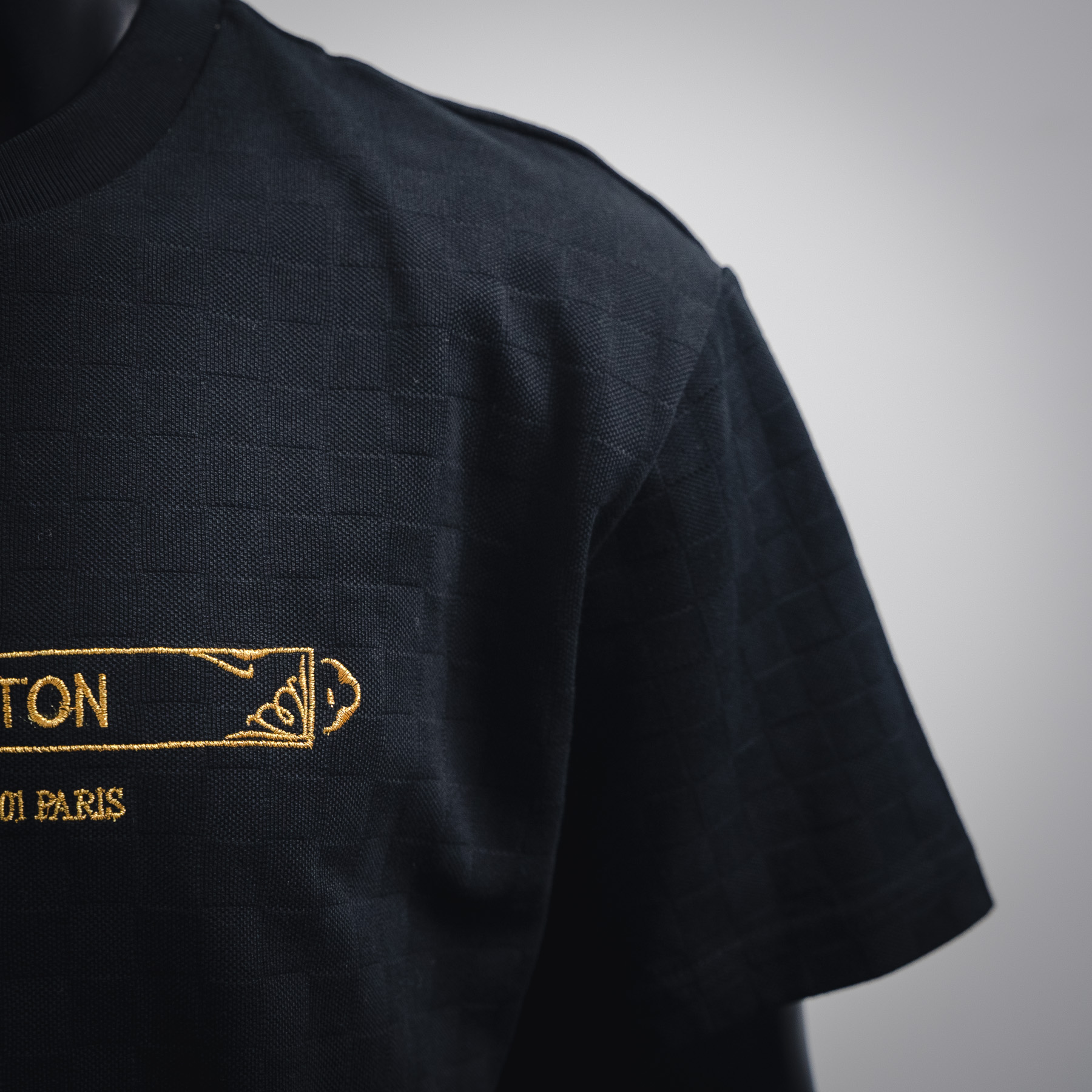 LOUIS VUITTON/路易威登LV 25ss 金丝框珠地短袖T恤