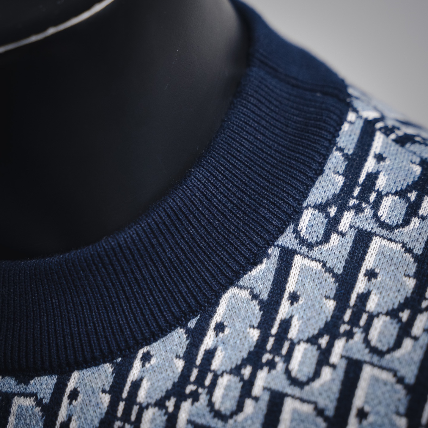 Dior迪奥CD 25ss满印提花logo针织短袖T恤 袖口和底边