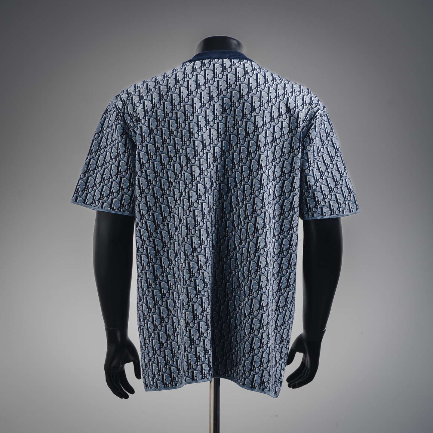 Dior迪奥CD 25ss满印提花logo针织短袖T恤 袖口和底边