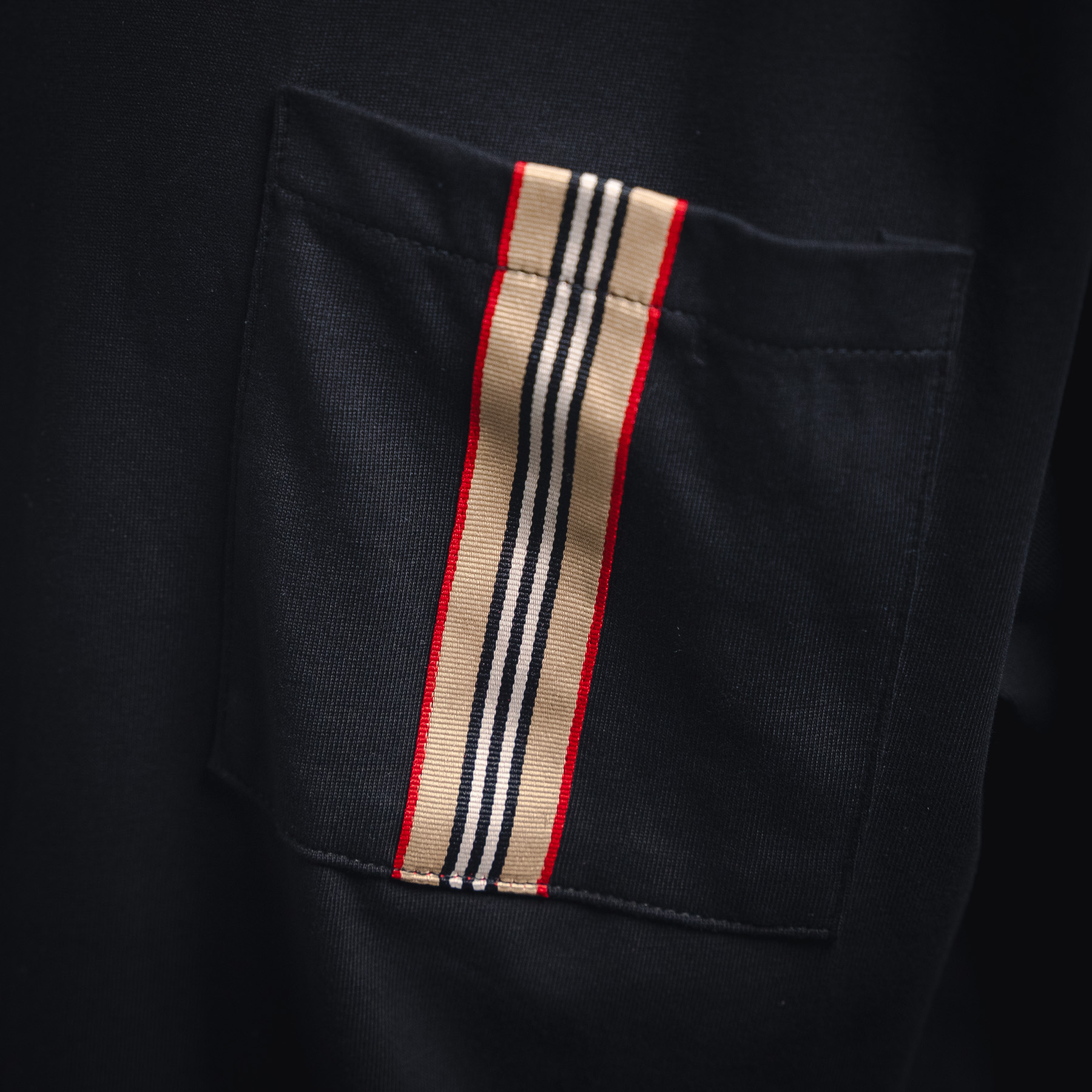 BURBERRY/巴宝莉 25ss口袋格纹织带短袖T恤