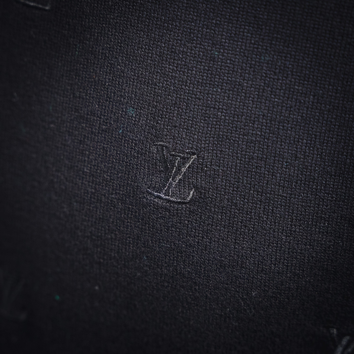 LOUIS VUITTON/路易威登LV 24Fw 全幅老花小标刺绣满logo针织短袖
