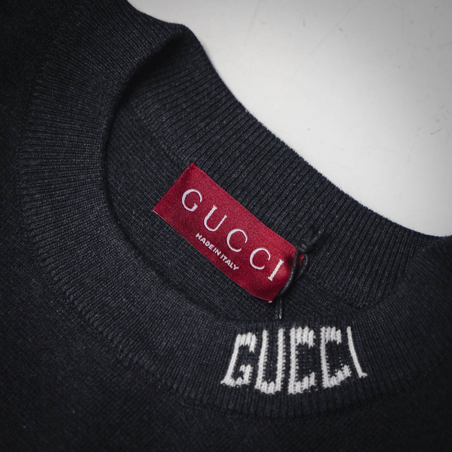 GUCCI古驰GUC 25ss领口嵌花针织短袖