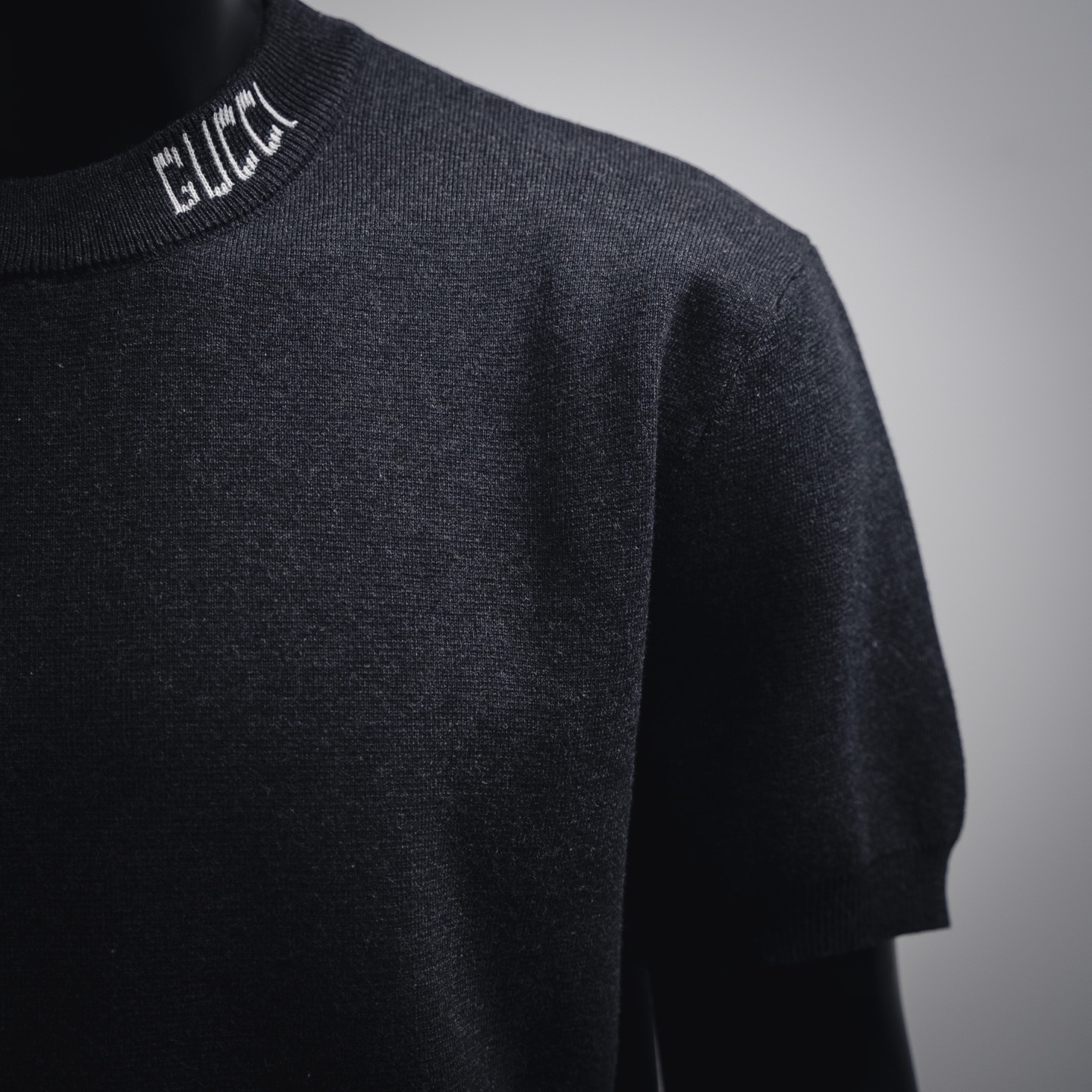 GUCCI古驰GUC 25ss领口嵌花针织短袖