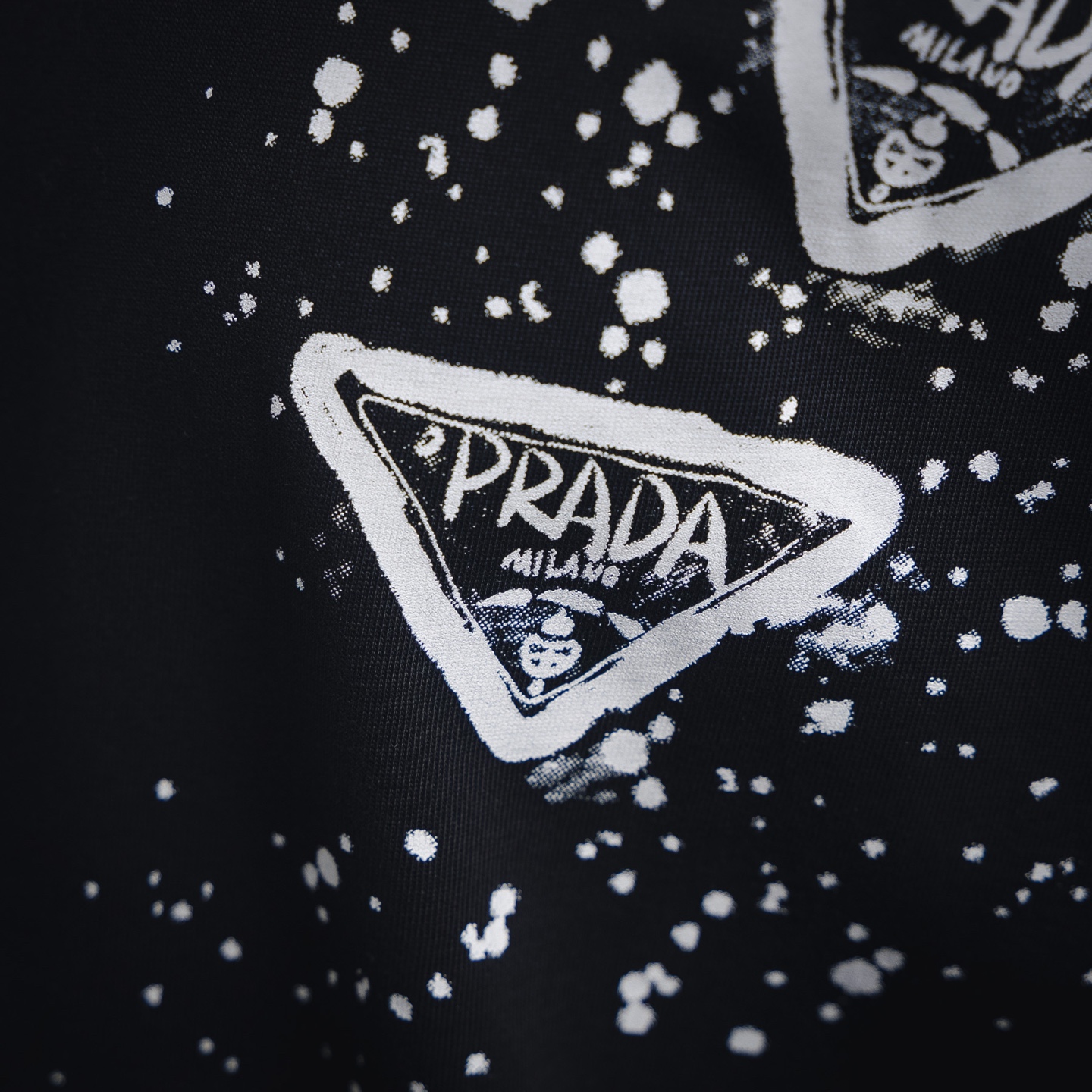 PRADA/普拉达25ss手绘涂鸦字母短袖T恤