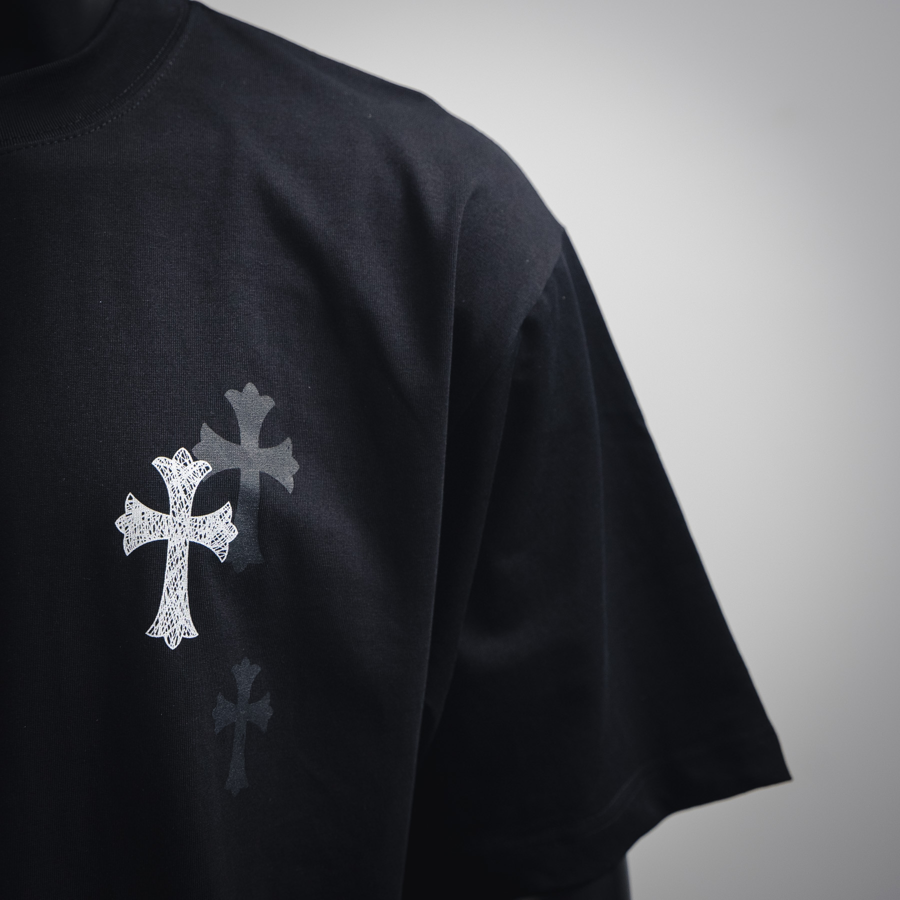 Chrome Hearts/克罗心 25ss皮标十字架短袖T恤