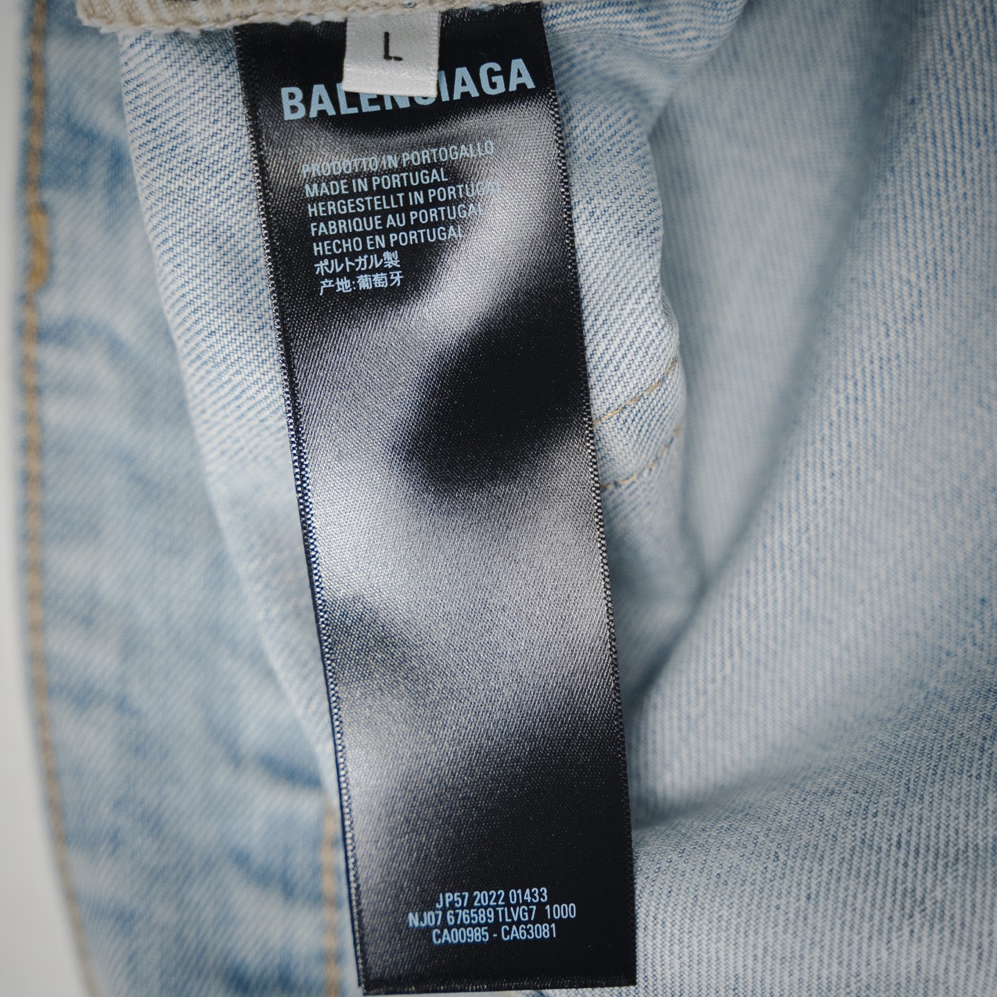 Balenciaga/巴黎世家25ss牛仔重工漂白水洗牛仔短裤