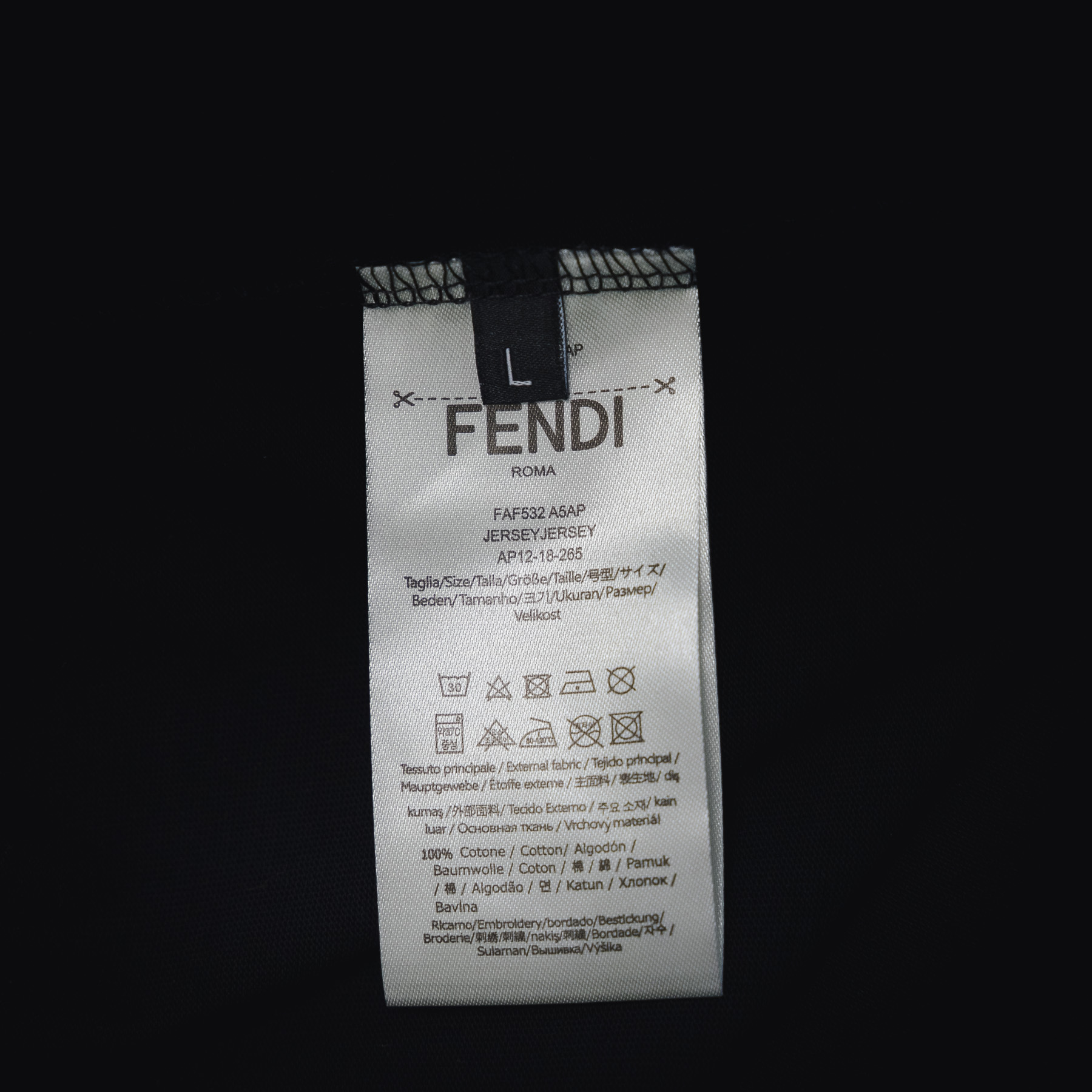 Fendi/芬迪25ss渲染字母logo短袖T恤