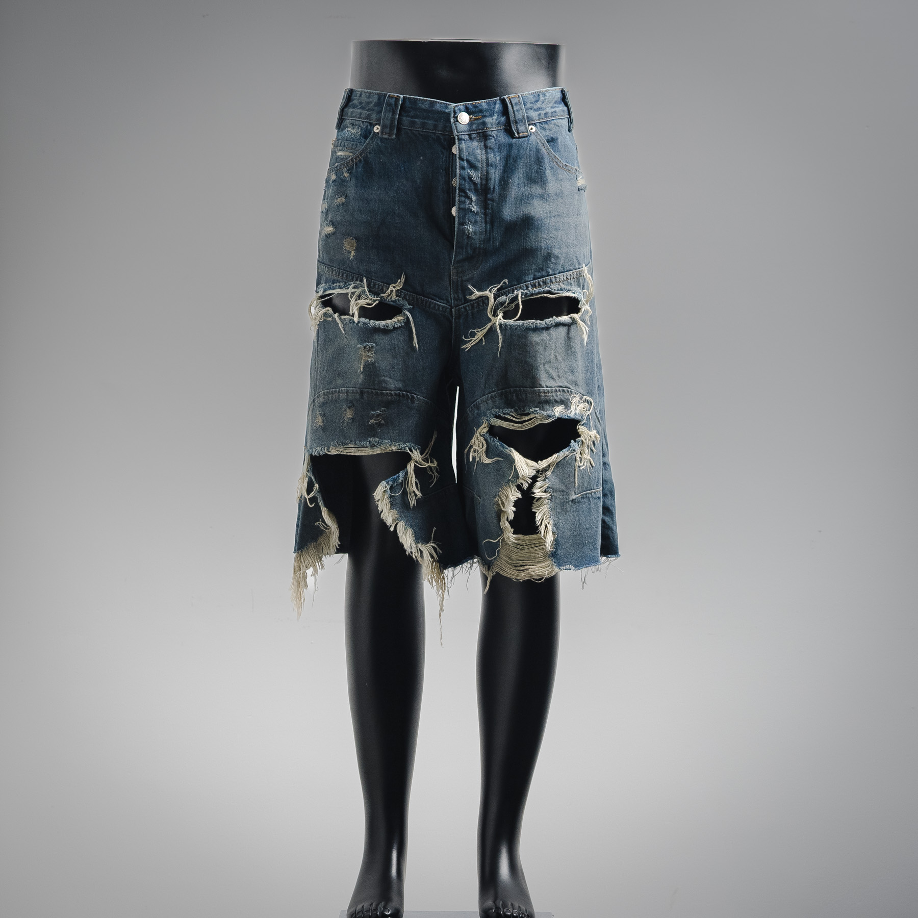Balenciaga巴黎世家 Baggy SS25 High Summer 做旧磨损牛仔短裤
