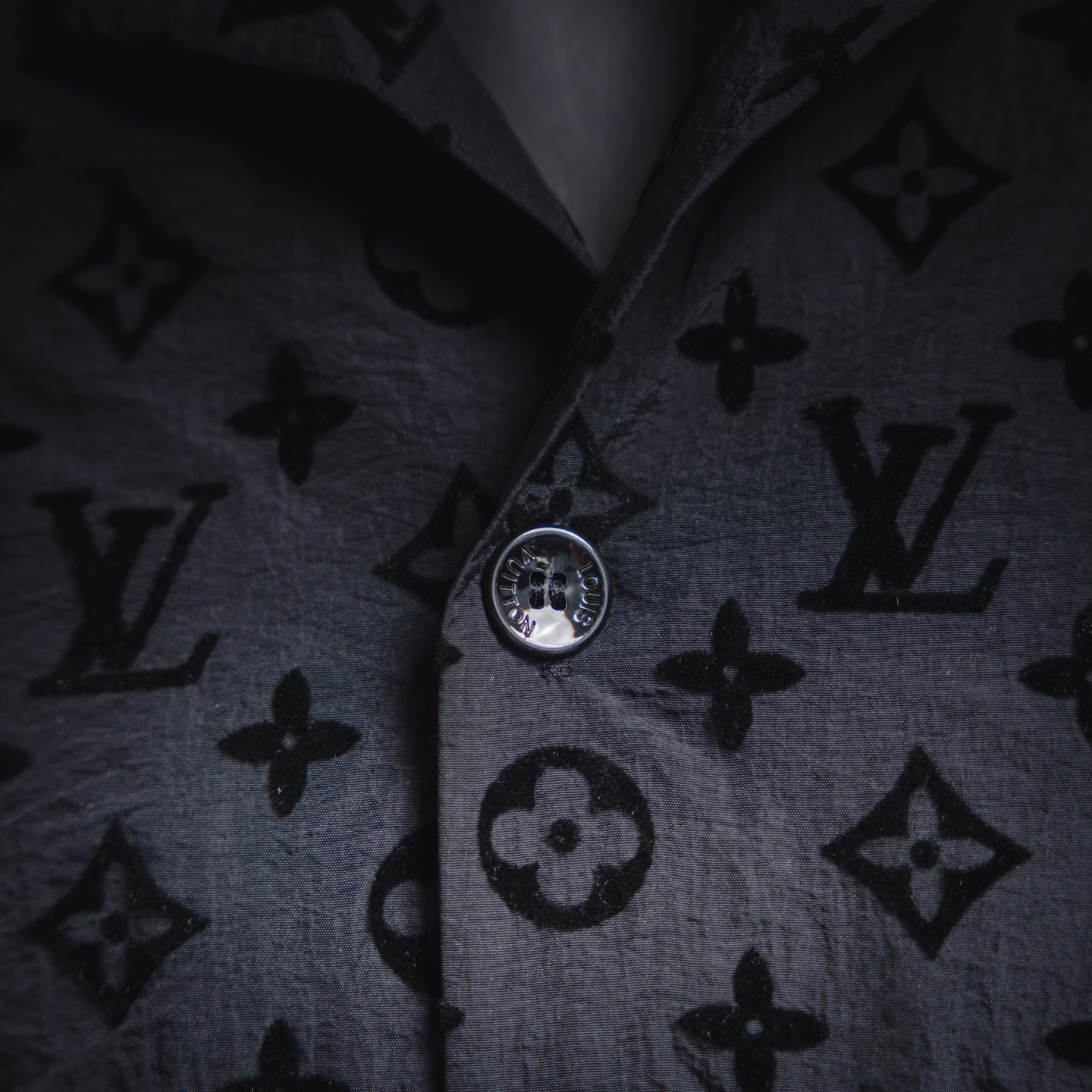 Louis Vuitton/路易威登 25ss 新款植绒满印提花衬衫短袖