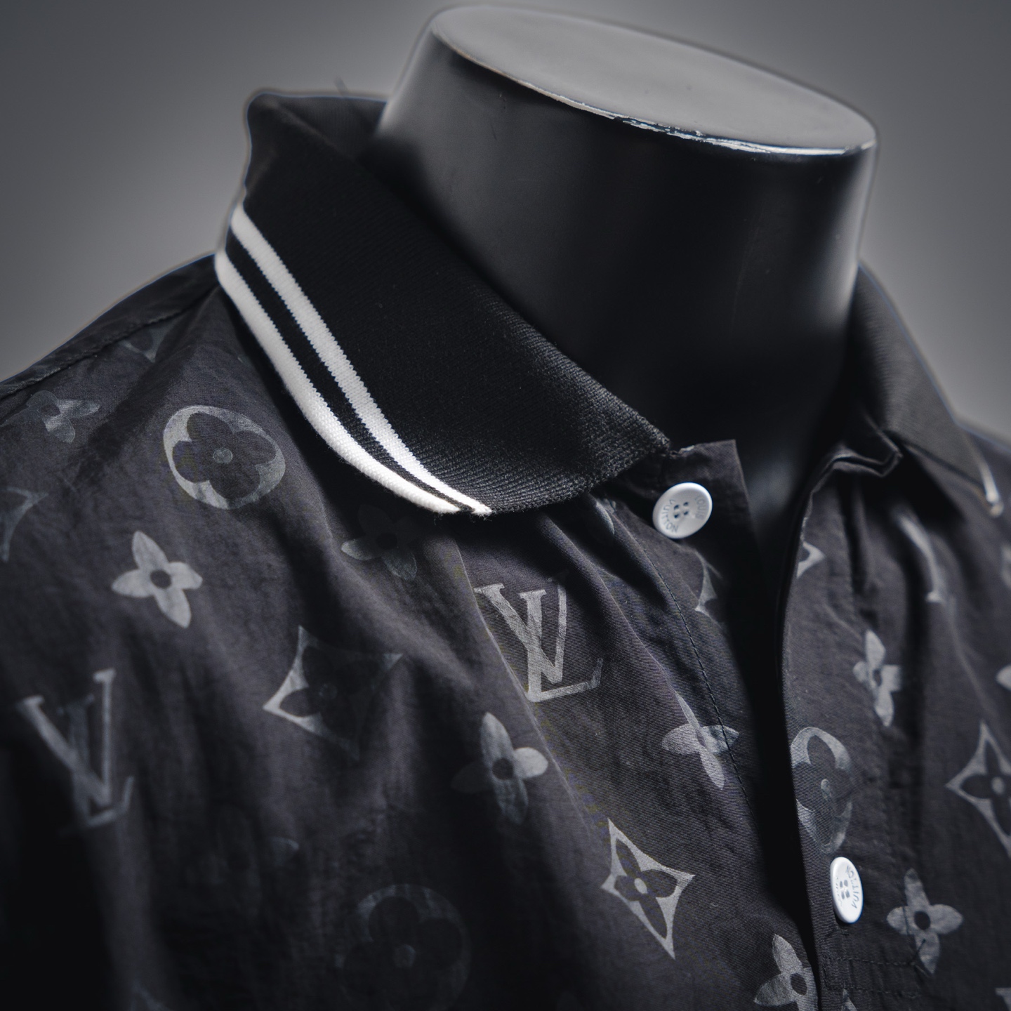 Louis Vuitton/路易威登2025新款 暗纹撞色领提花衬衫