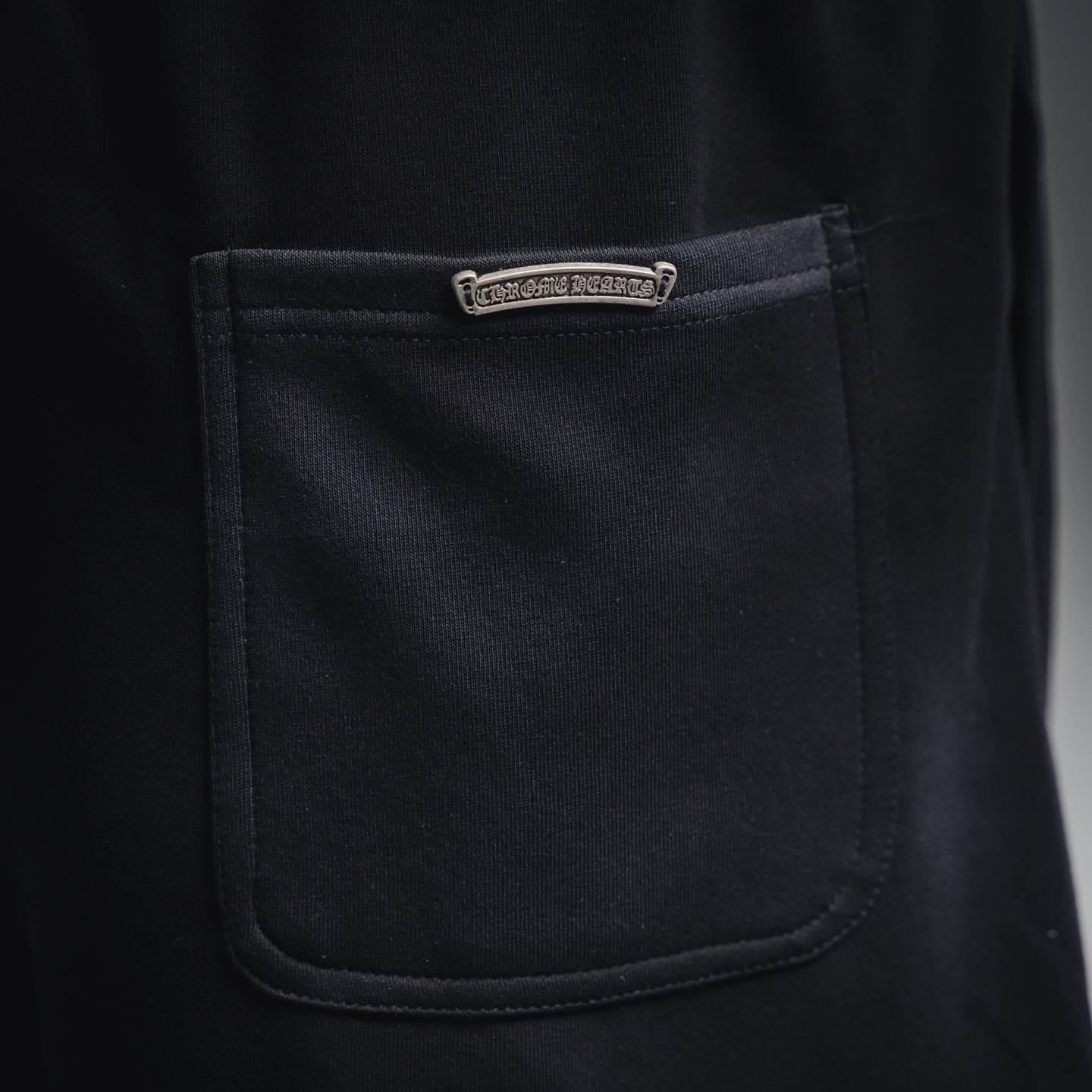 Chrome Hearts克罗心CH 25ss刺绣七彩皮标短裤 手摇贴定制皮标梵文刺绣黑色