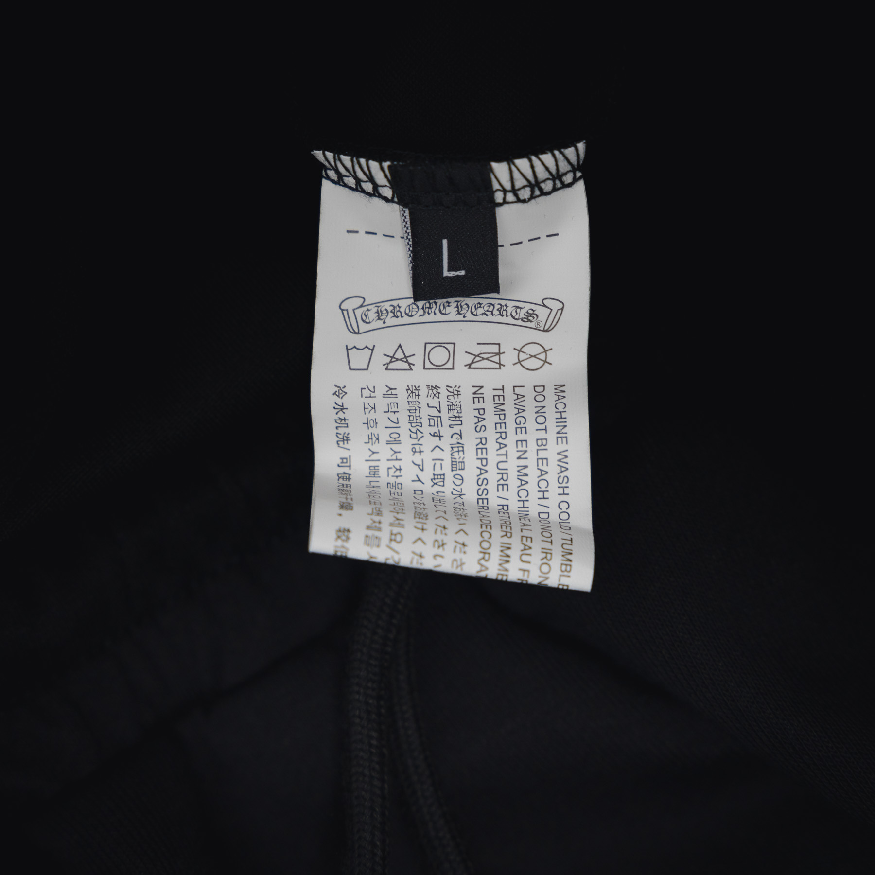 Chrome Hearts克罗心CH 25ss刺绣七彩皮标短裤 手摇贴定制皮标梵文刺绣黑色