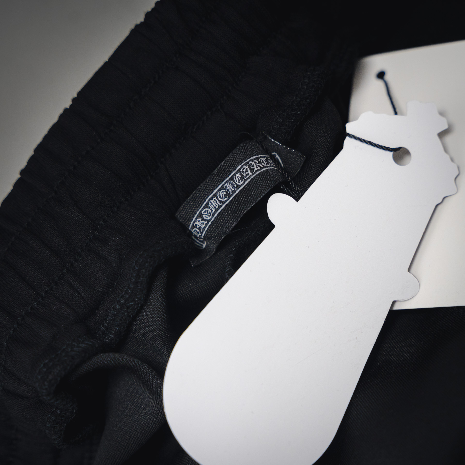 Chrome Hearts克罗心CH 25ss刺绣七彩皮标短裤 手摇贴定制皮标梵文刺绣黑色