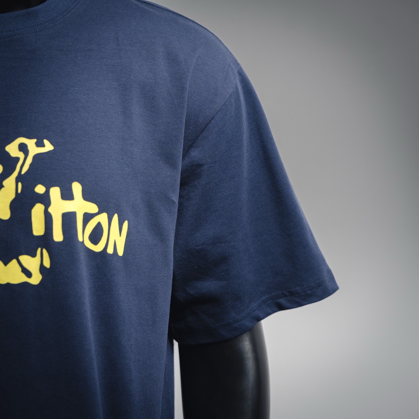 Louisviutton/路易威登 LV25ss黄色logo短袖T恤 爆款现货春夏短袖 藏蓝