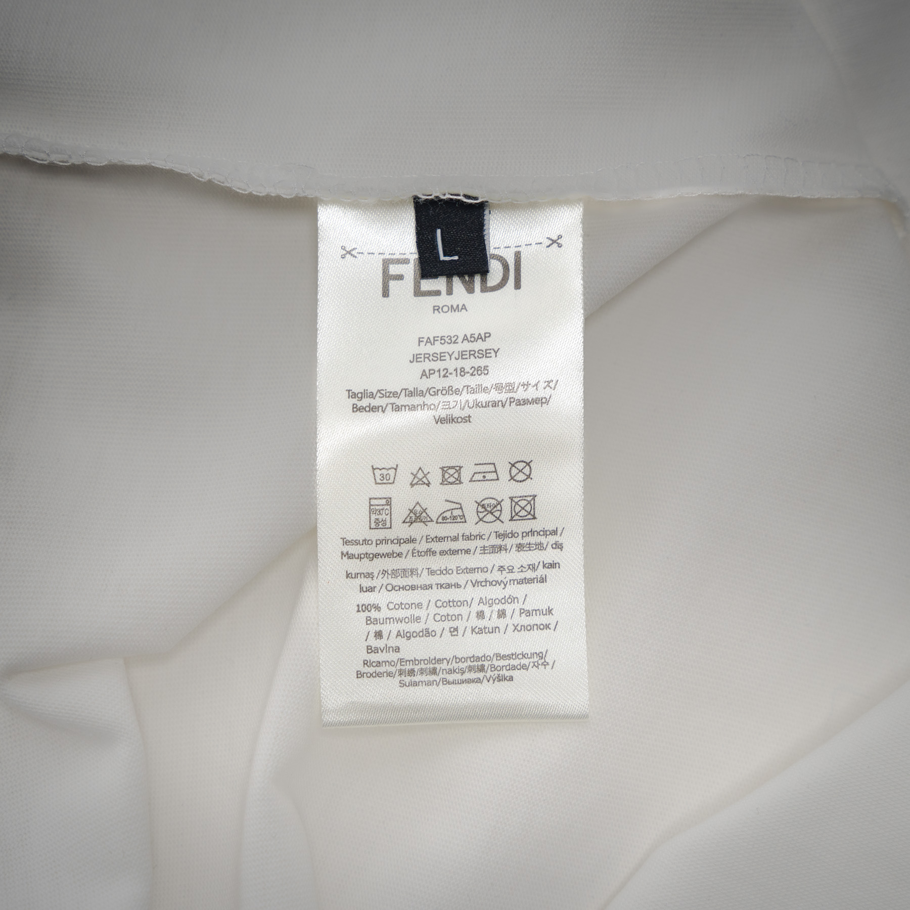 Fendi/芬迪25ss渲染字母logo短袖T恤 黑色/白色