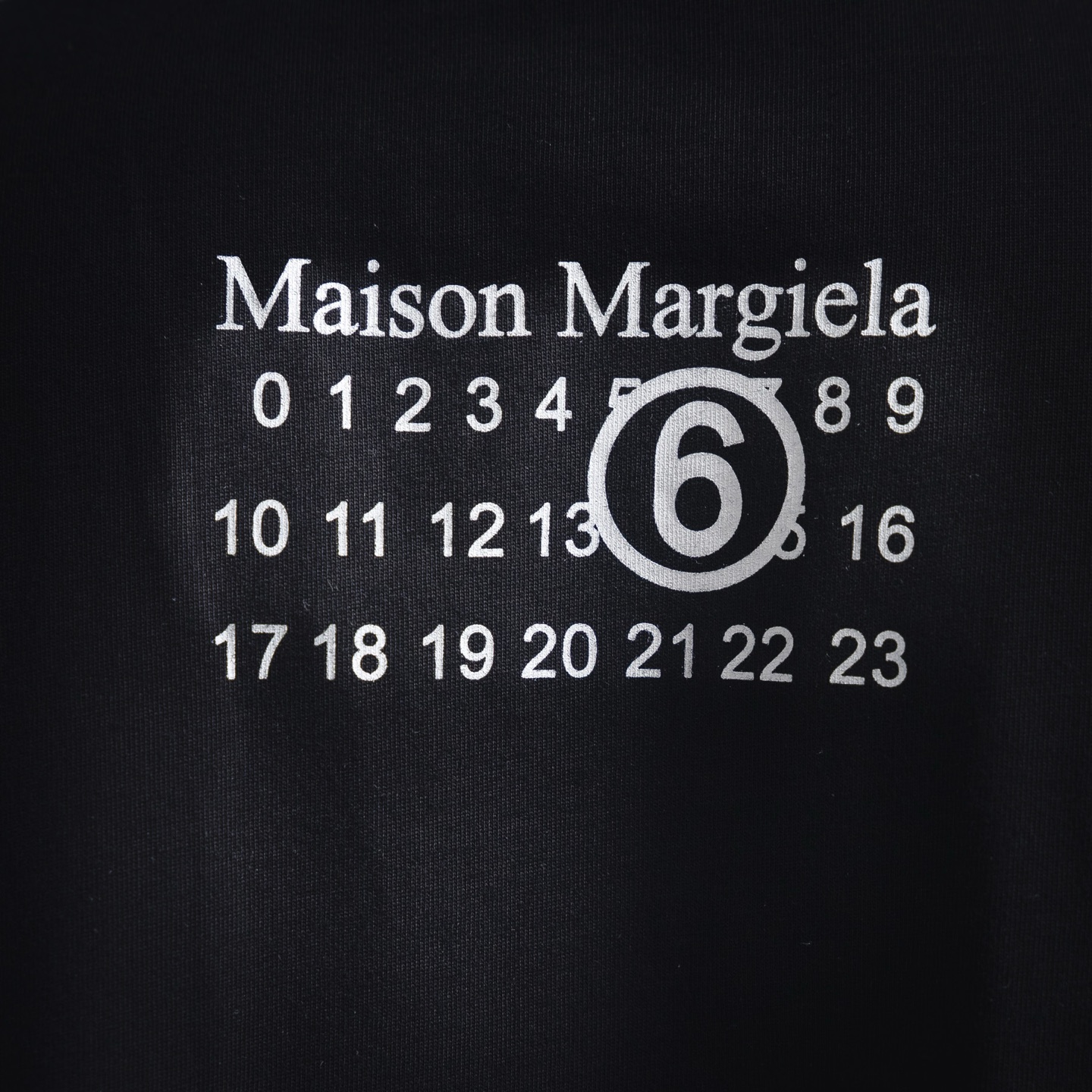 MaisonMargiela/马吉拉 25ss 字母数字粉色6印花短袖T恤 黑色