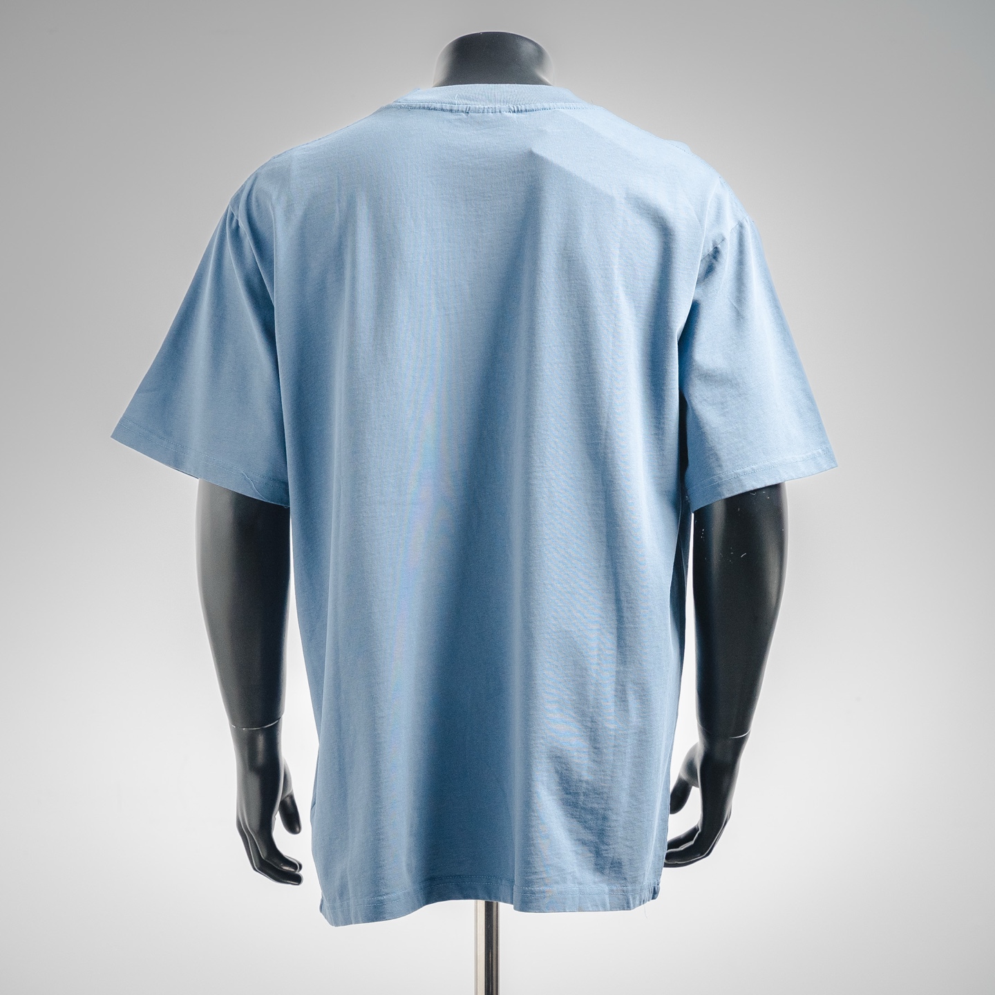 BALENCIAGA/巴黎世家25ss正面enjoy paris艺术印花洗水做旧短袖t恤 湖蓝色