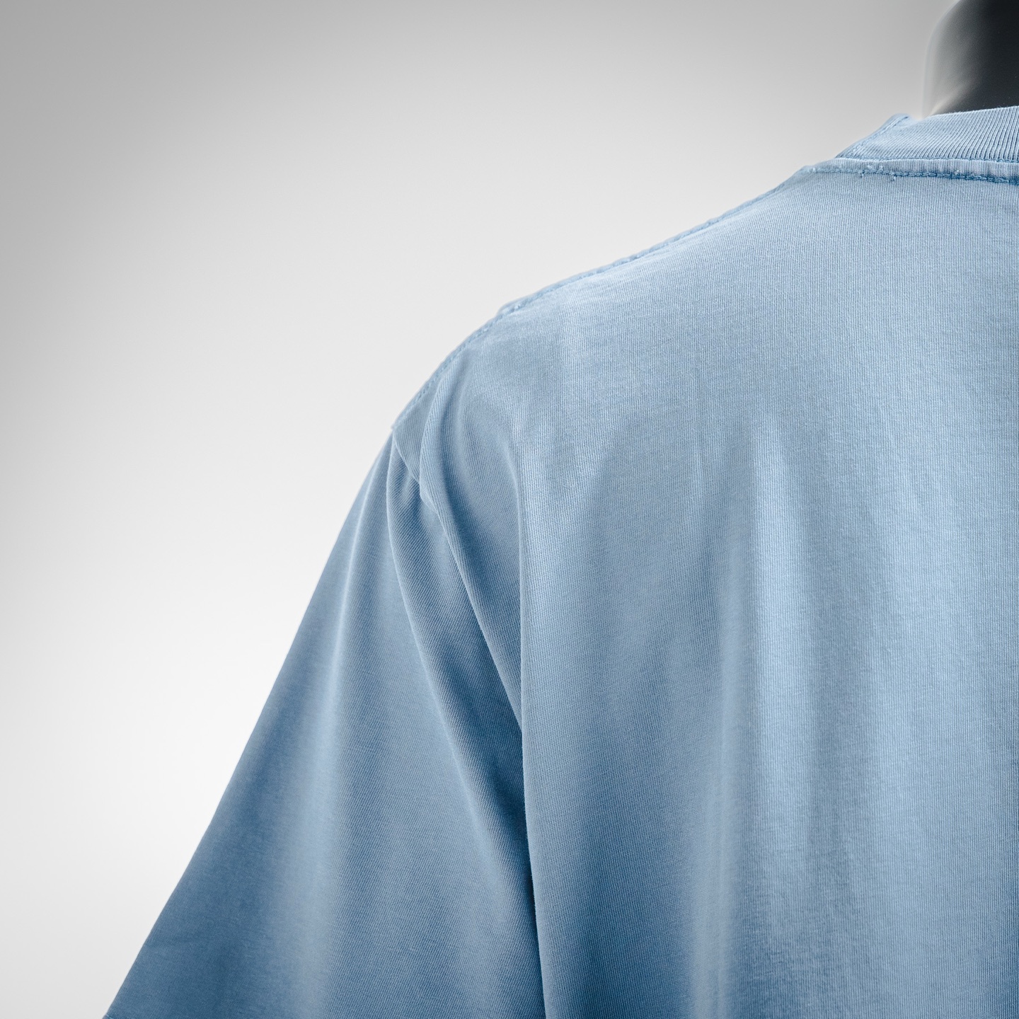 BALENCIAGA/巴黎世家25ss正面enjoy paris艺术印花洗水做旧短袖t恤 湖蓝色