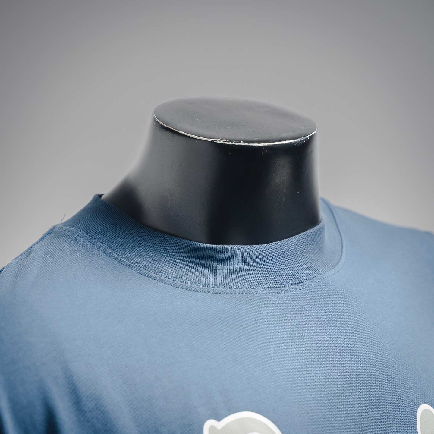 BALENCIAGA/巴黎世家25ss正面enjoy paris艺术印花洗水做旧短袖t恤 湖蓝色