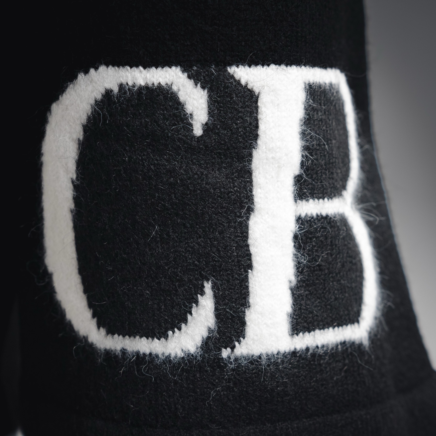 Cole buxton 新款字母标语提花毛线抽绳羊毛短裤 白级绒羊毛裤