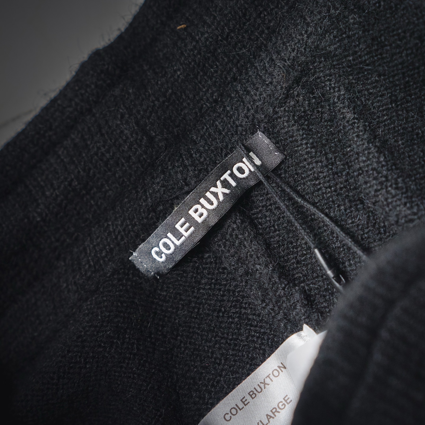 Cole buxton 新款字母标语提花毛线抽绳羊毛短裤 白级绒羊毛裤