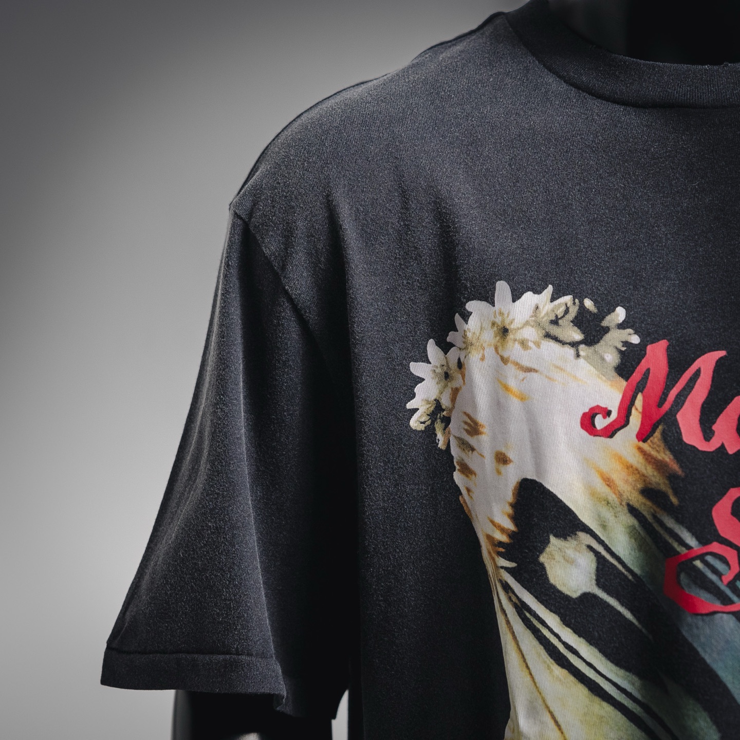 SAINT MXXXXXX抽象幽灵复古vintage水洗做旧短袖T恤